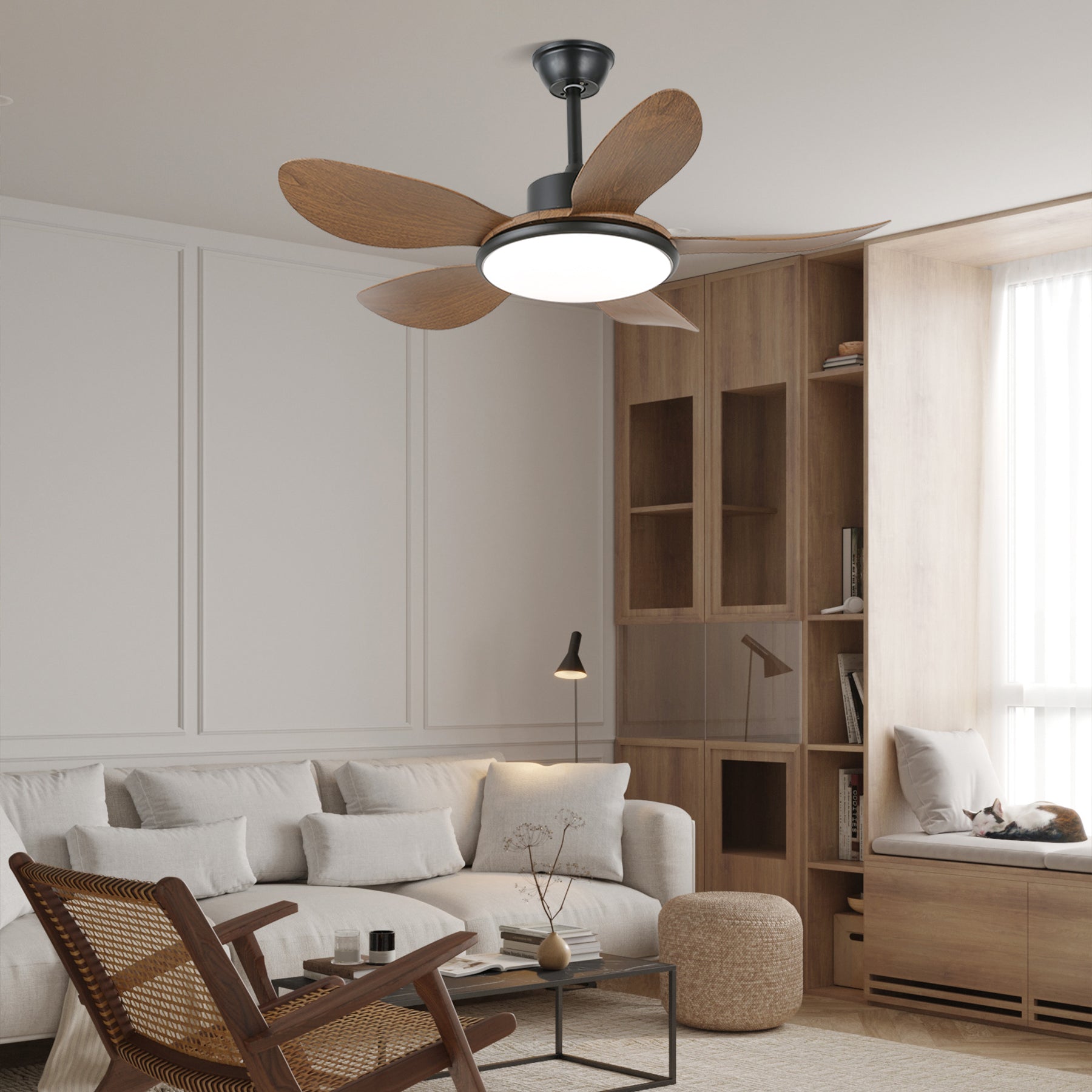 Elano Wood Ceiling Fan Light - Letslighting