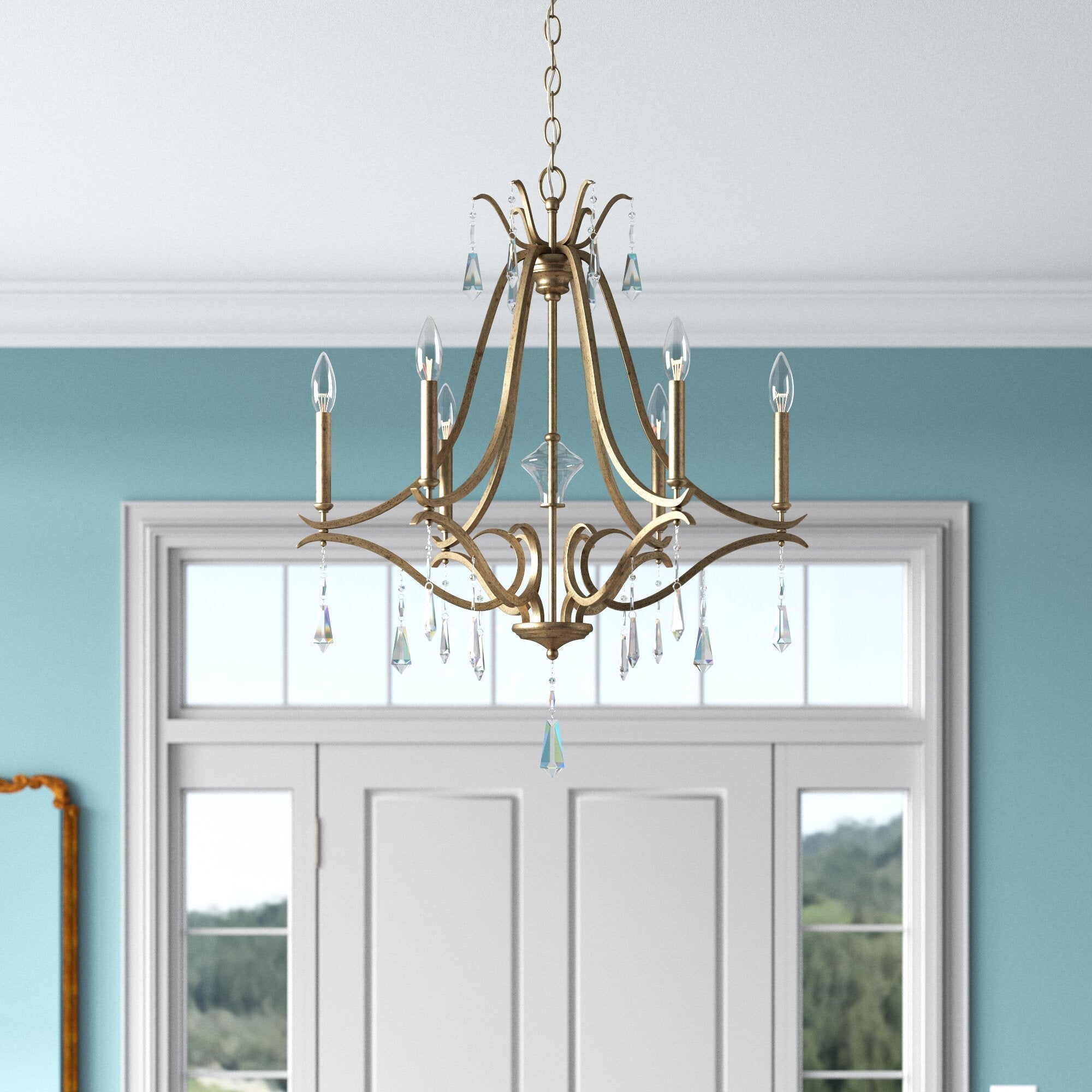 Lyra Postmodern Luxury Copper Crystal Chandelier - Letslighting