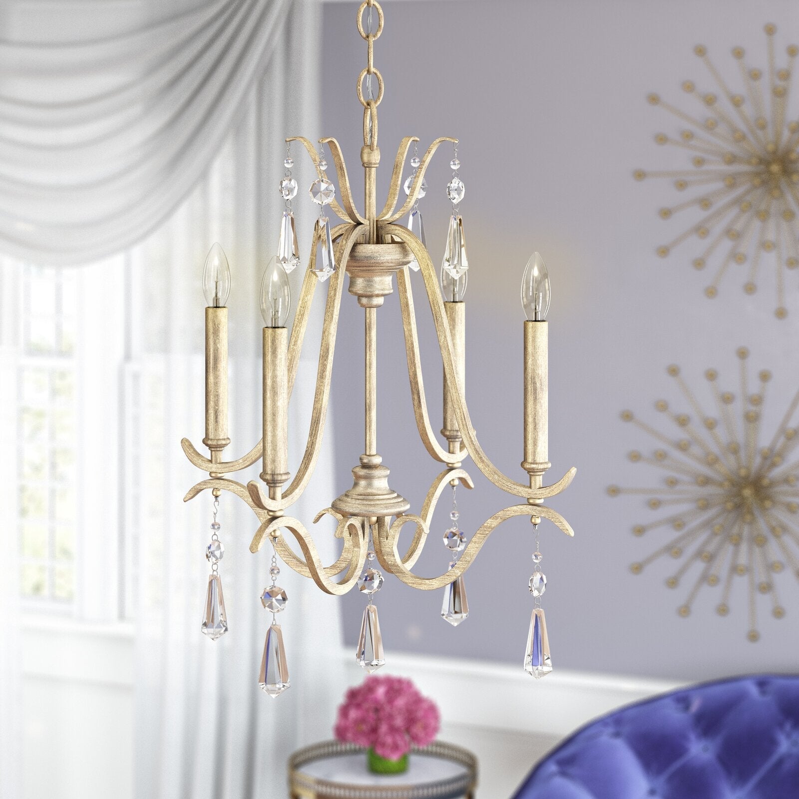 Lyra Postmodern Luxury Copper Crystal Chandelier - Letslighting