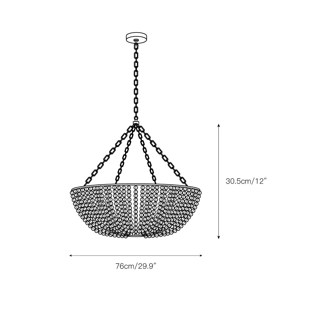 Colora Postmodern Luxury Beaded Wood Chandelier - Letslighting