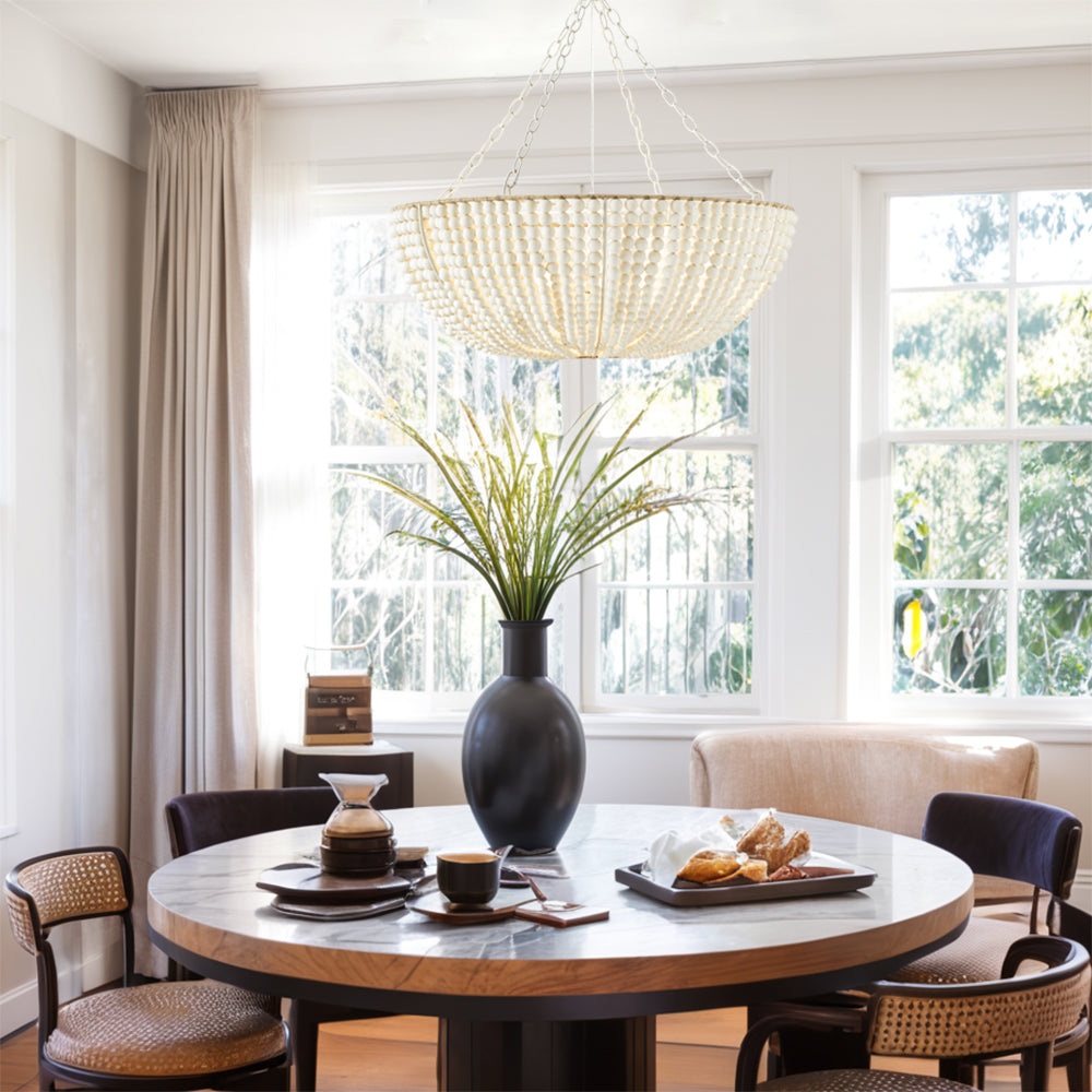 Colora Postmodern Luxury Beaded Wood Chandelier - Letslighting