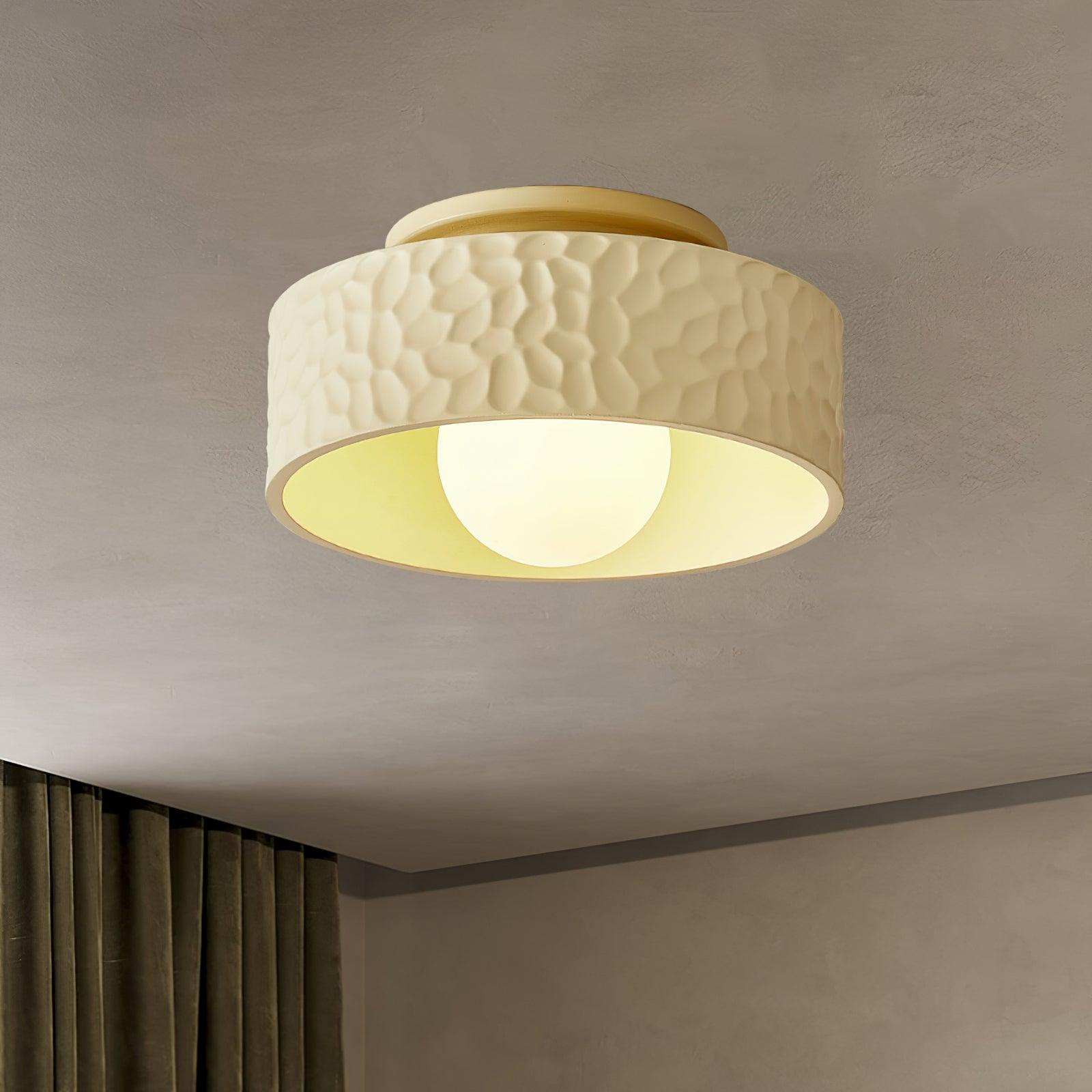 Brito Ceiling Lamp Textured Round Shade Wabi Sabi - Letslighting