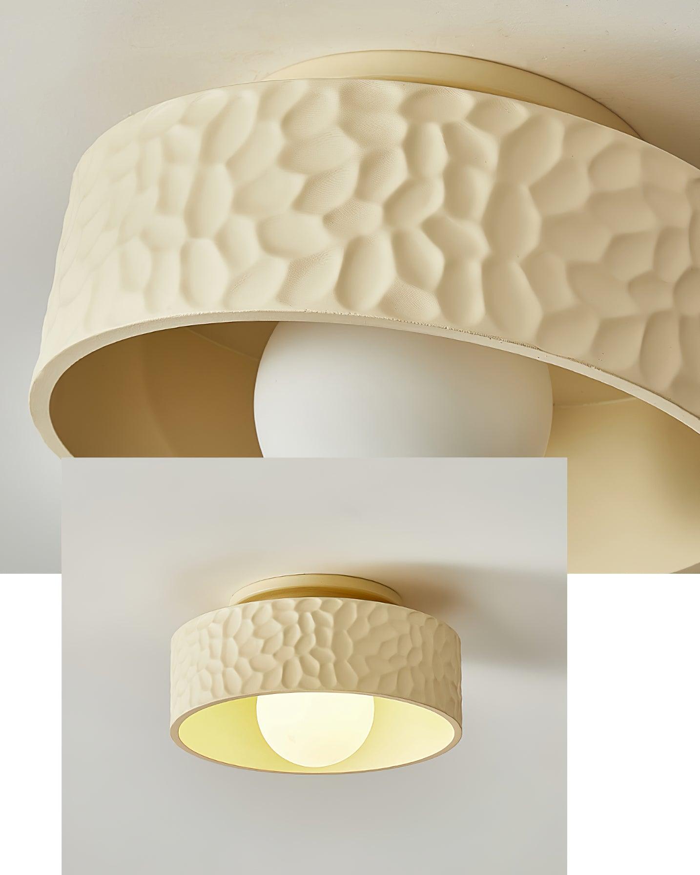 Brito Ceiling Lamp Textured Round Shade Wabi Sabi - Letslighting