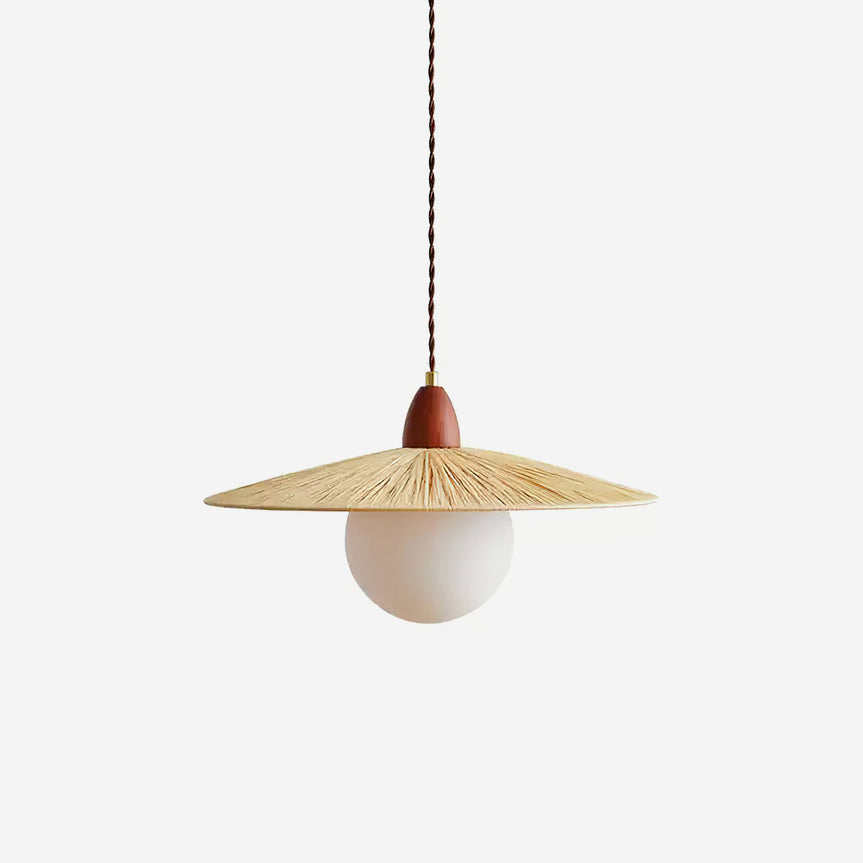Briuna Pendant Lamp Raffia Organic Minimalist - Letslighting