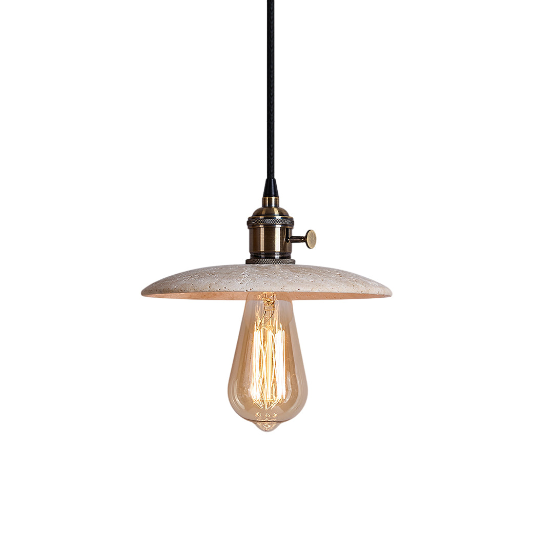 Metis Modern Minimalist Flat Beige Travertine Pendant Lamp - Letslighting