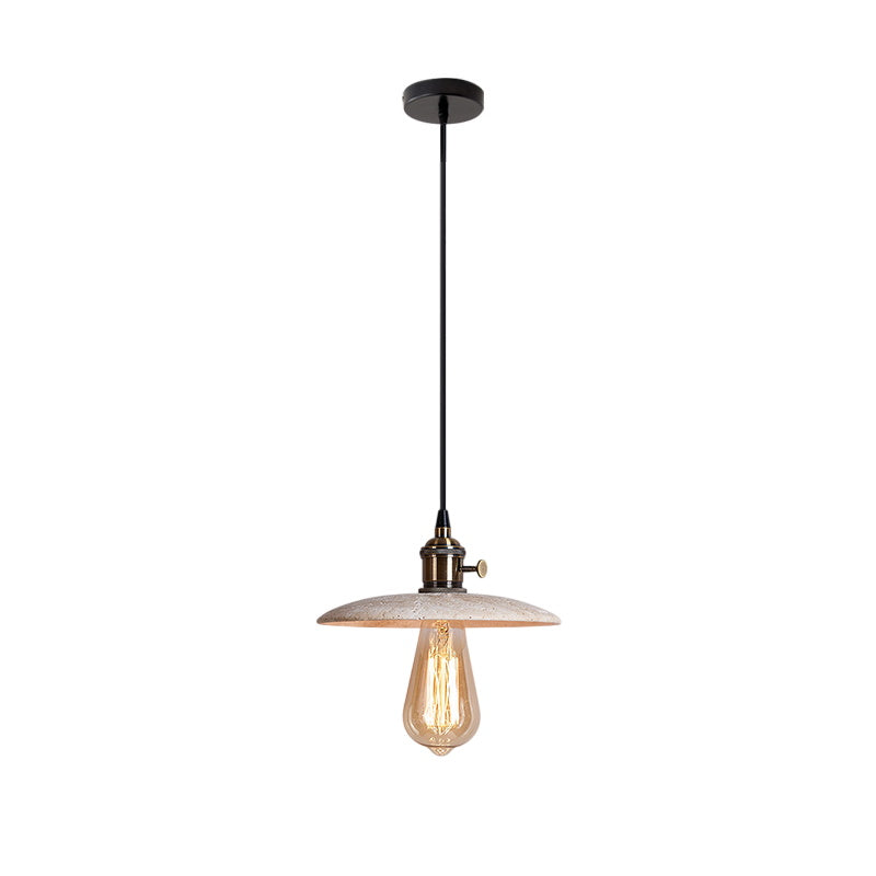 Metis Modern Minimalist Flat Beige Travertine Pendant Lamp - Letslighting
