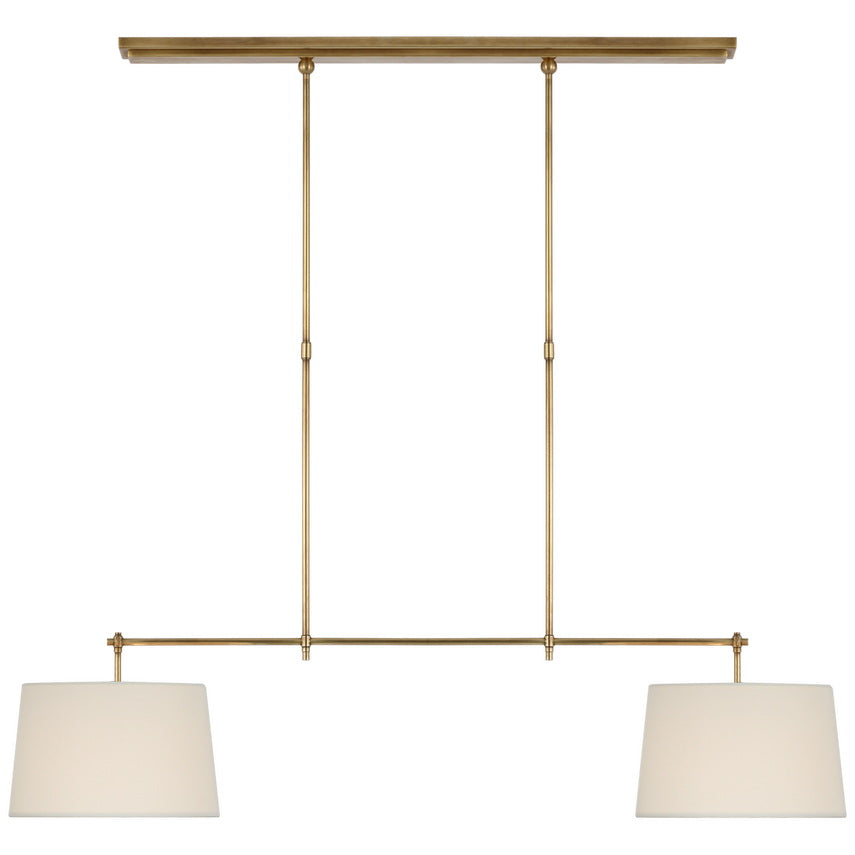 Kaleido Elegance Linear Brass Fabric Pendant Lamp - Letslighting