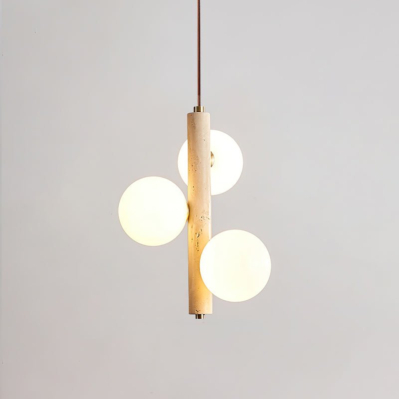 Aursorel Multi-Globe Travertine Pendant Light - Letslighting