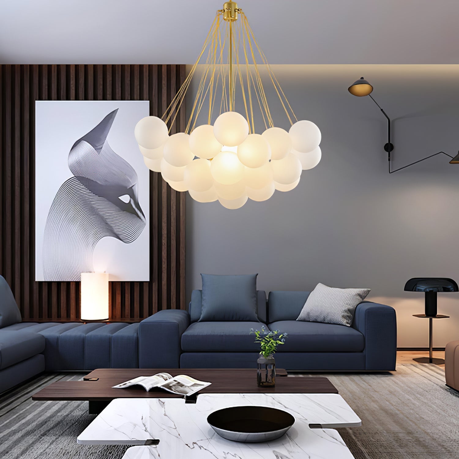 Valentina Glass Globe Pendant Light Bubble