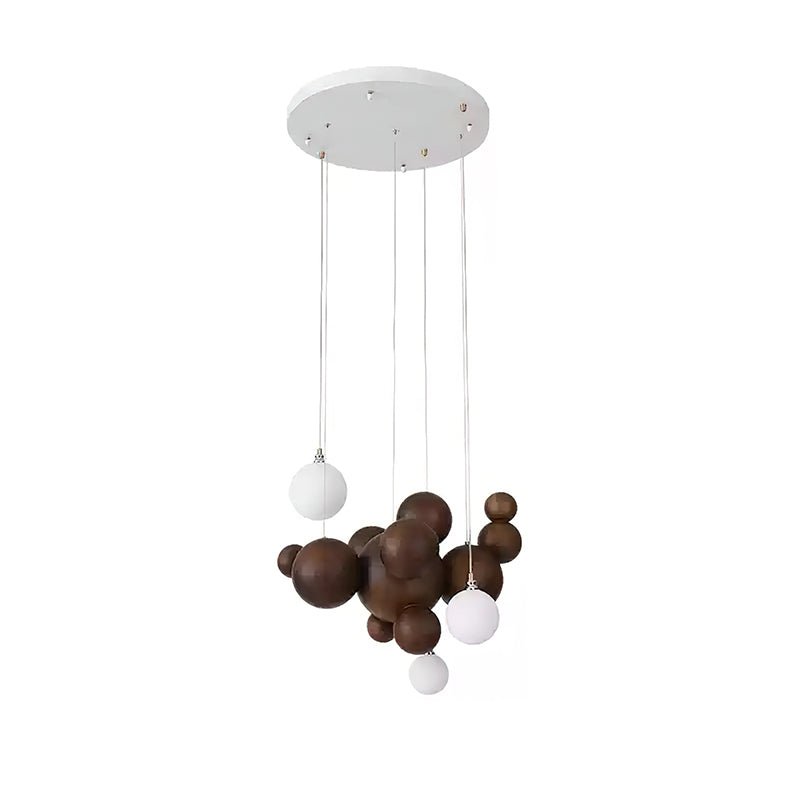Lustra Chandelier Wood & Acrylic Bubble Ball Cluster - Letslighting
