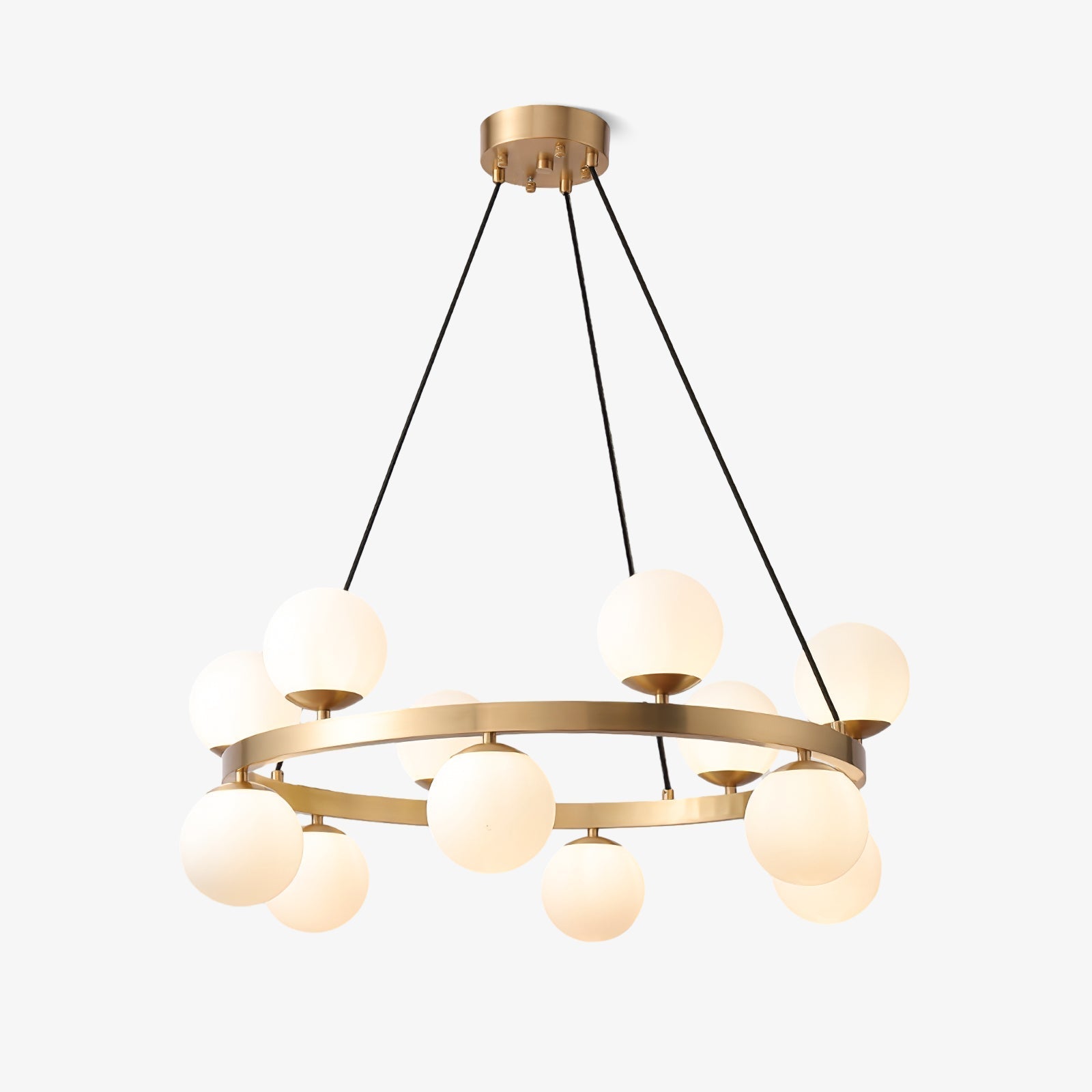 Lustra Chandelier Globe Brass Ring - Letslighting