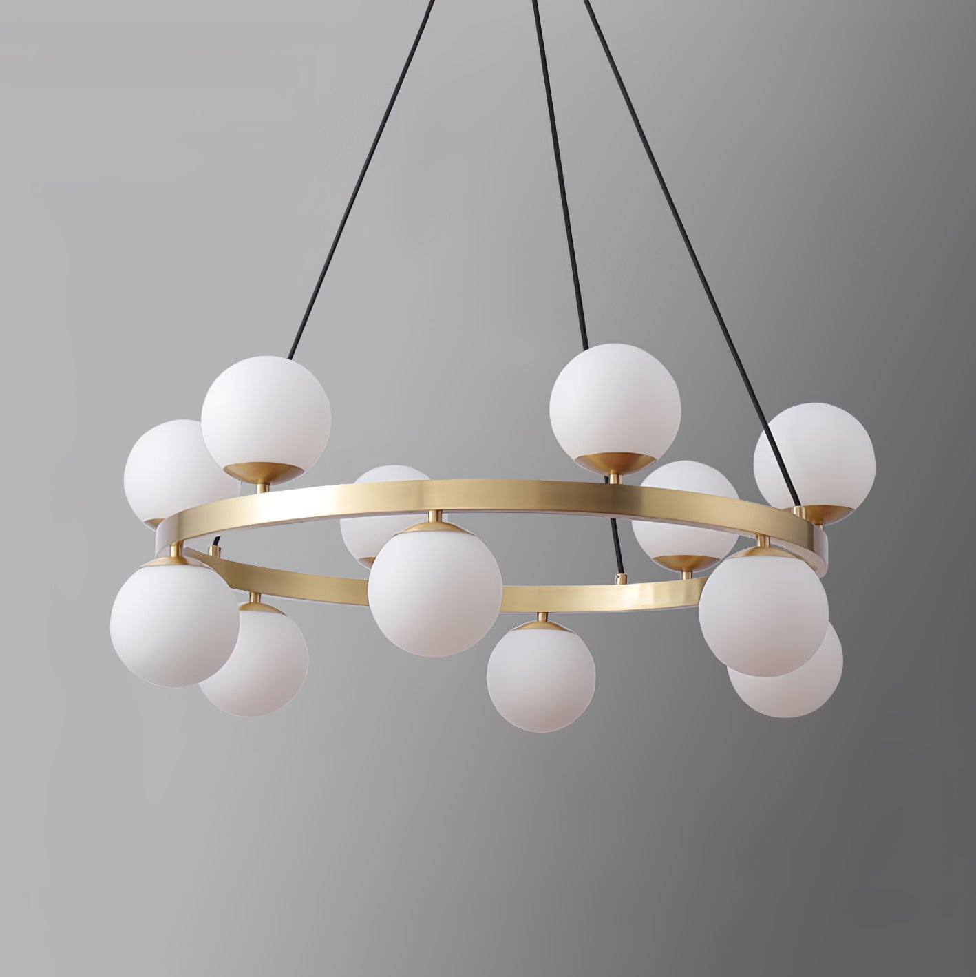 Lustra Chandelier Globe Brass Ring - Letslighting
