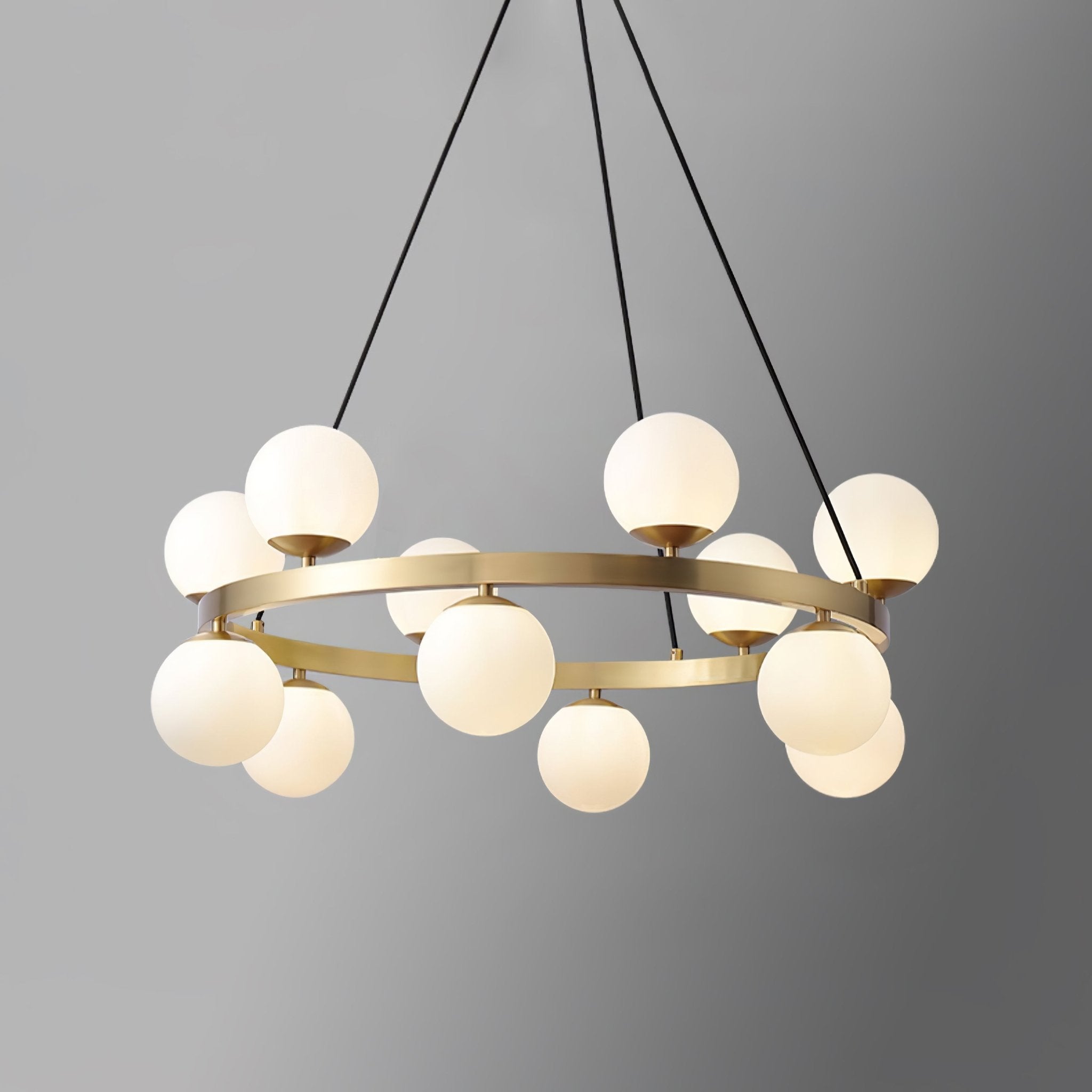 Lustra Chandelier Globe Brass Ring - Letslighting