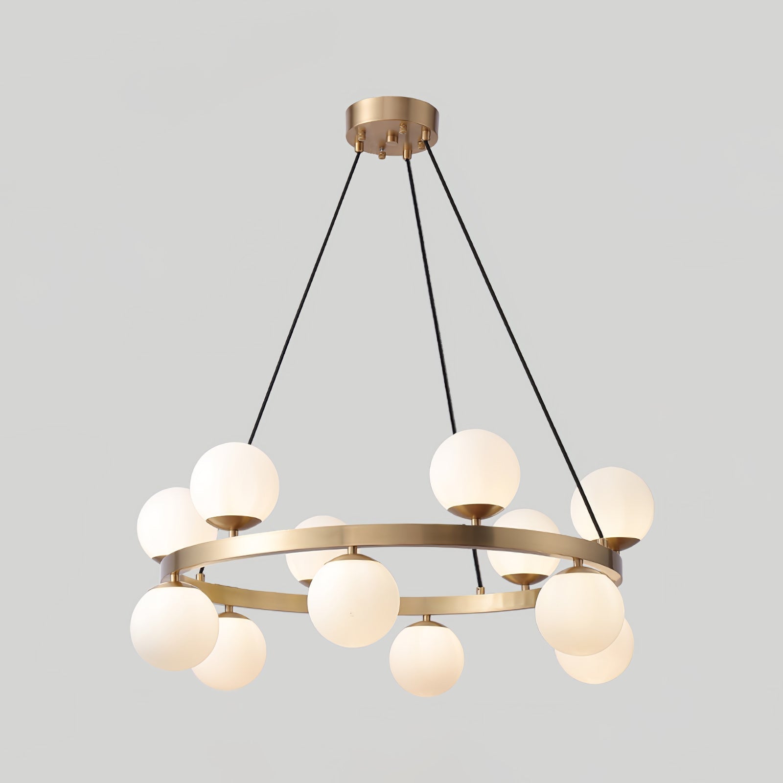 Lustra Chandelier Globe Brass Ring - Letslighting
