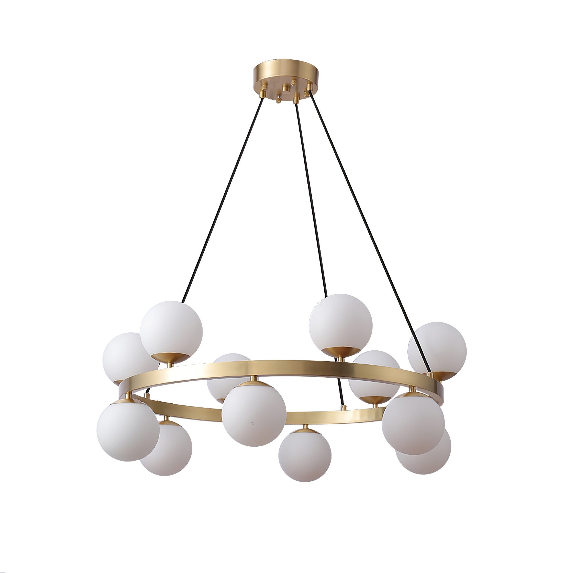 Lustra Chandelier Globe Brass Ring - Letslighting