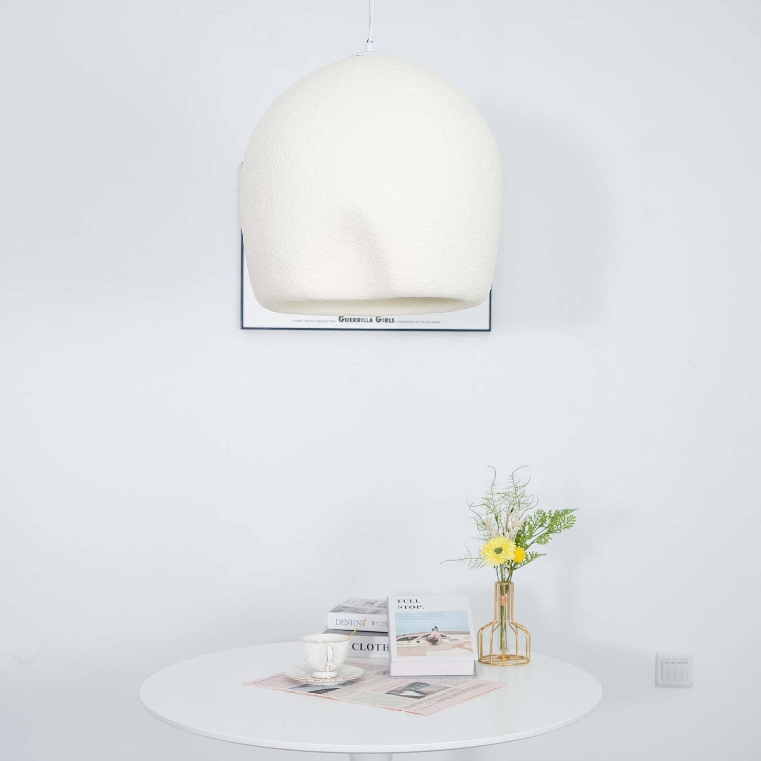 Solara Pendant Lamp Plaster Rounded Dome Wabi Sabi - Letslighting