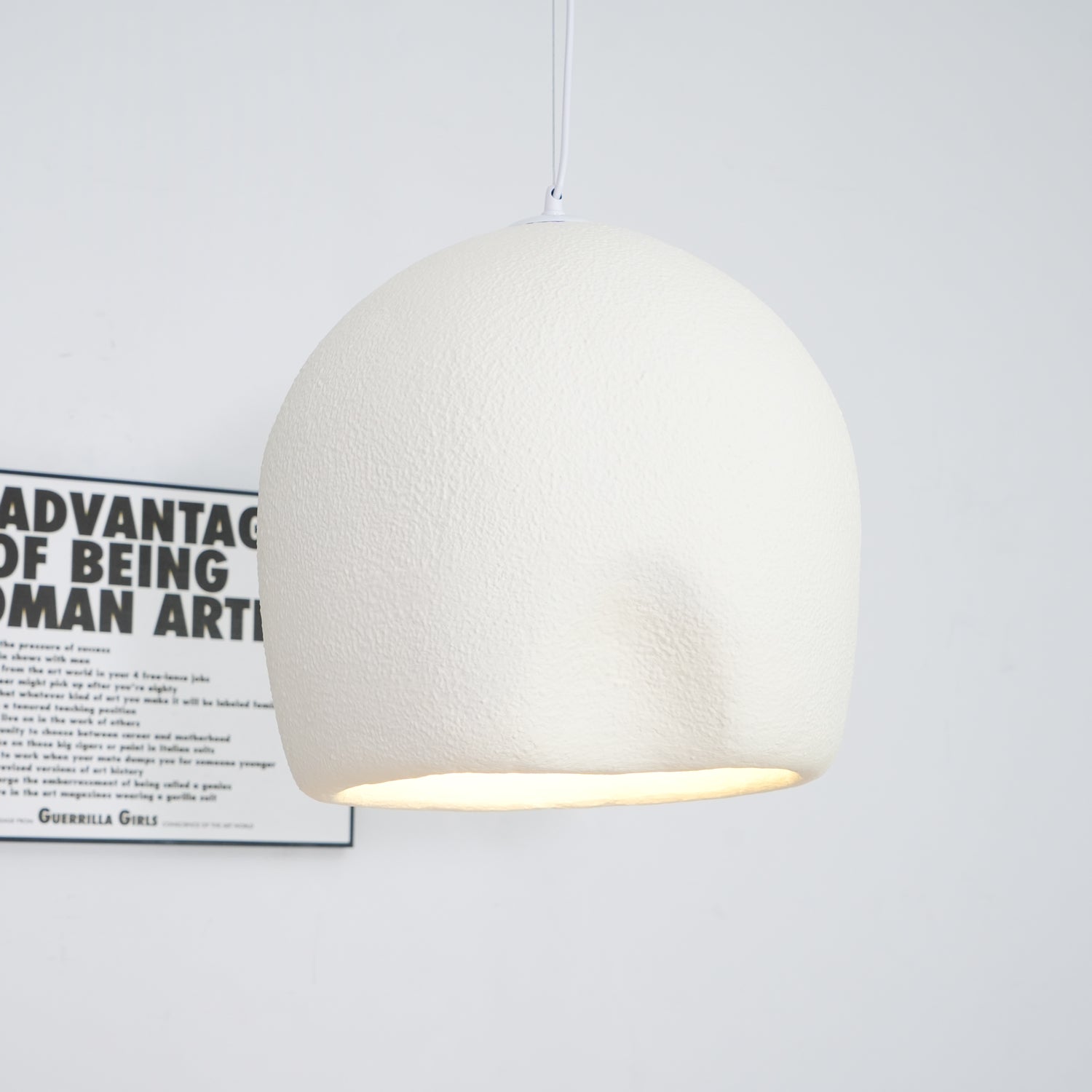 Solara Pendant Lamp Plaster Rounded Dome Wabi Sabi - Letslighting