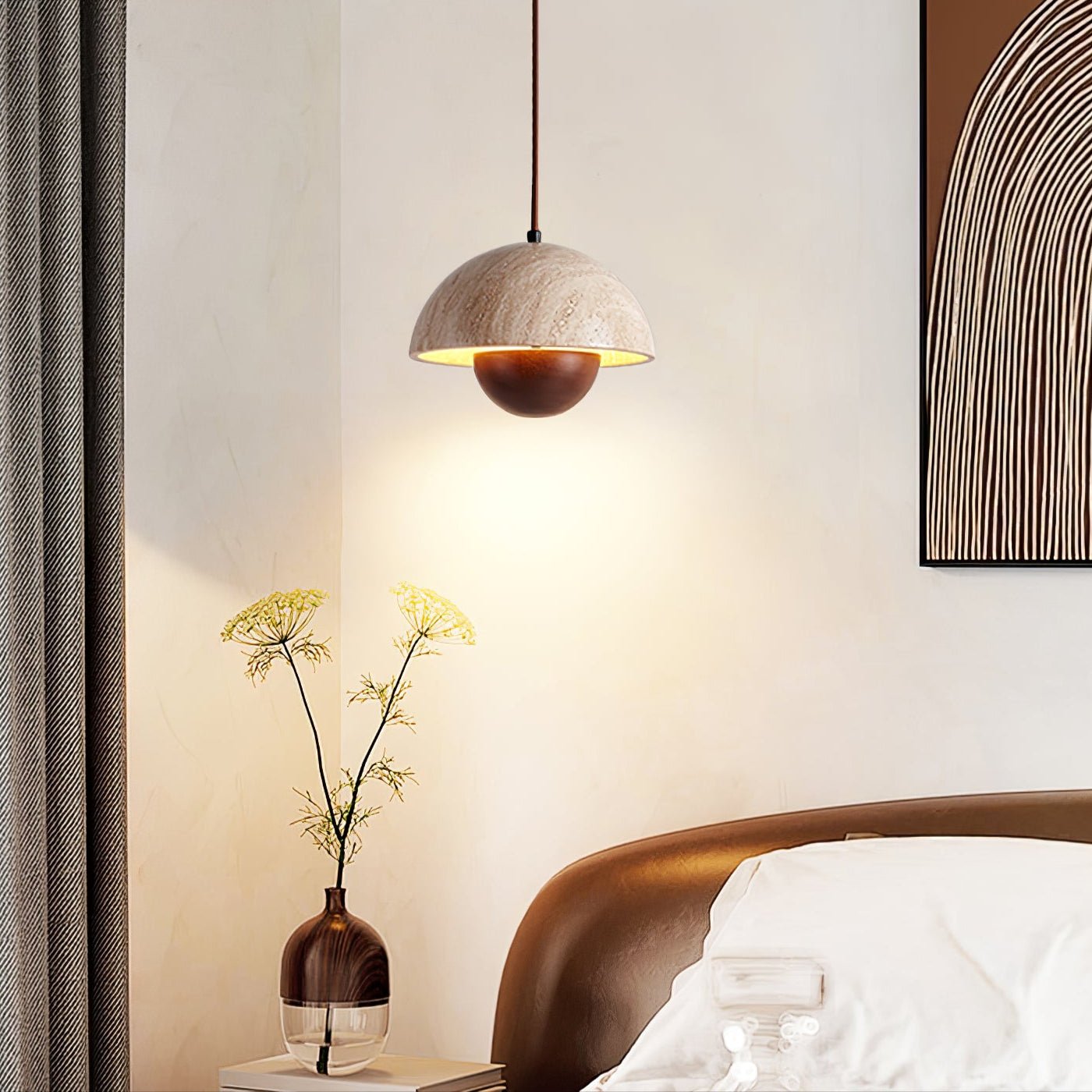 Bud Modern Travertine Pendant Light