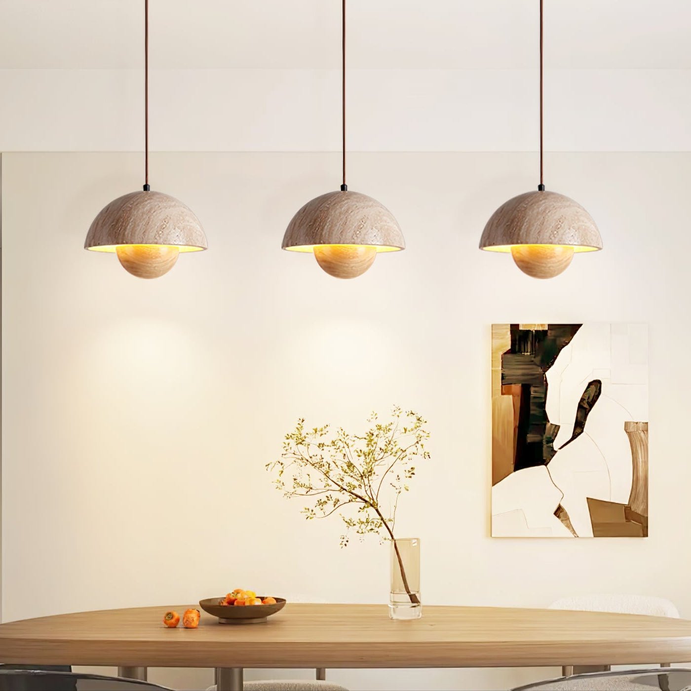 Bud Modern Travertine Pendant Light