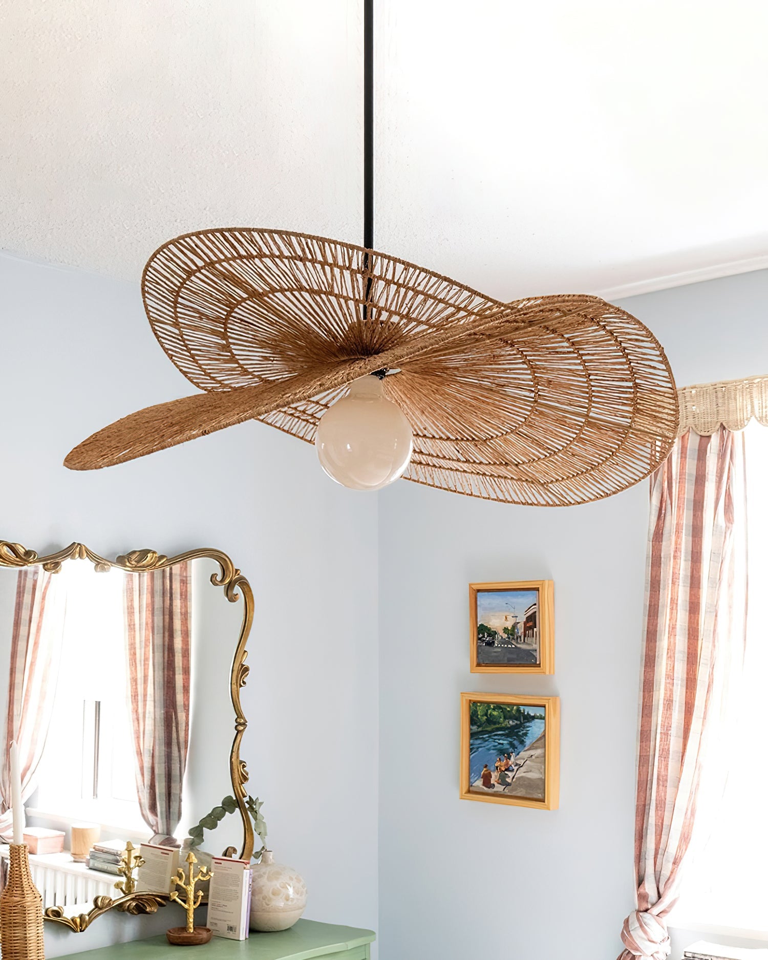 Bukolische Pendant Lamp Rattan Bloom - Letslighting