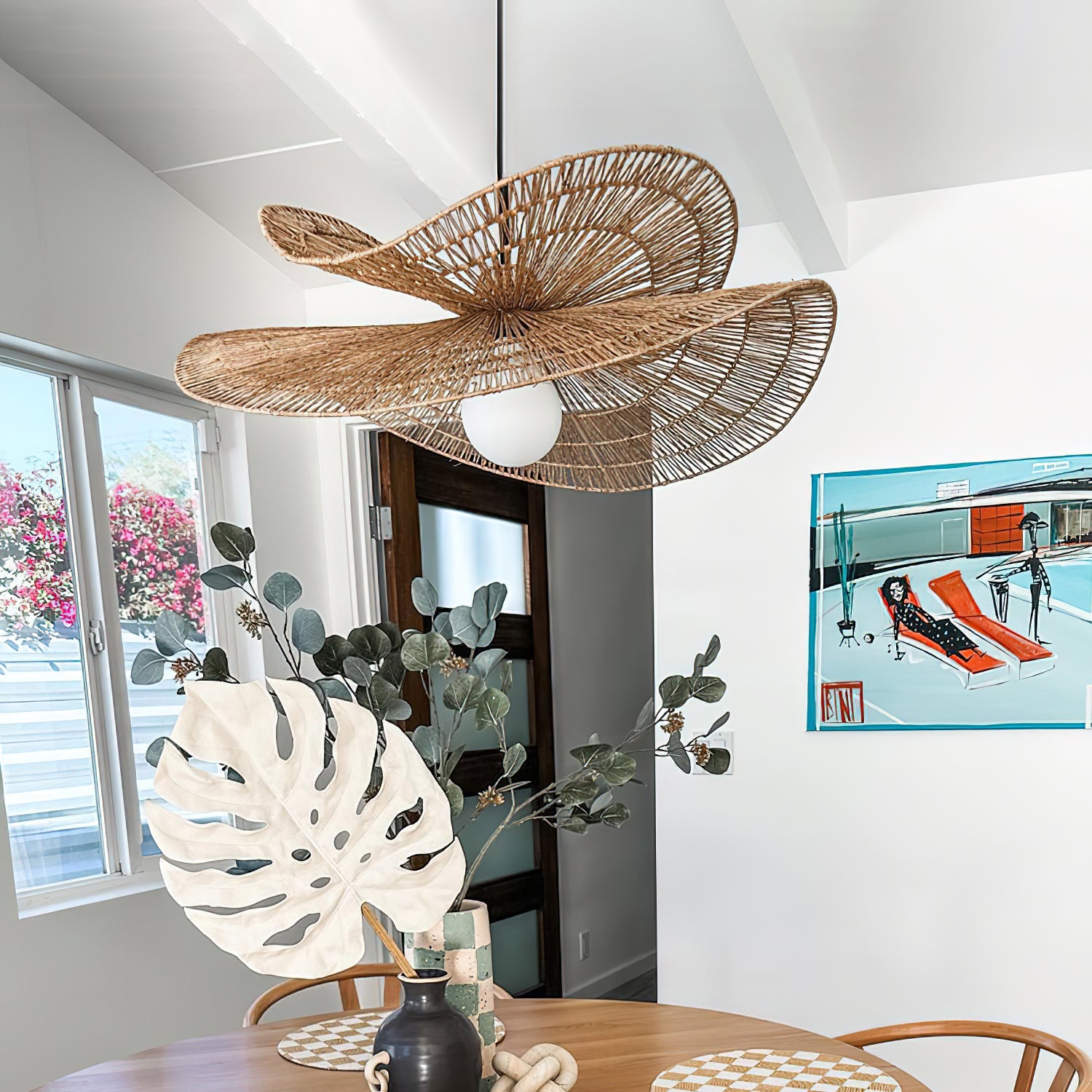 Bukolische Pendant Lamp Rattan Bloom - Letslighting