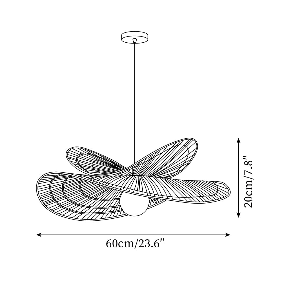 Bukolische Pendant Lamp Rattan Bloom - Letslighting