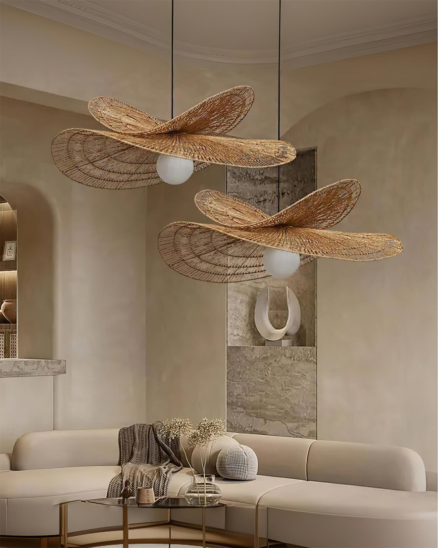 Bukolische Pendant Lamp Rattan Bloom - Letslighting