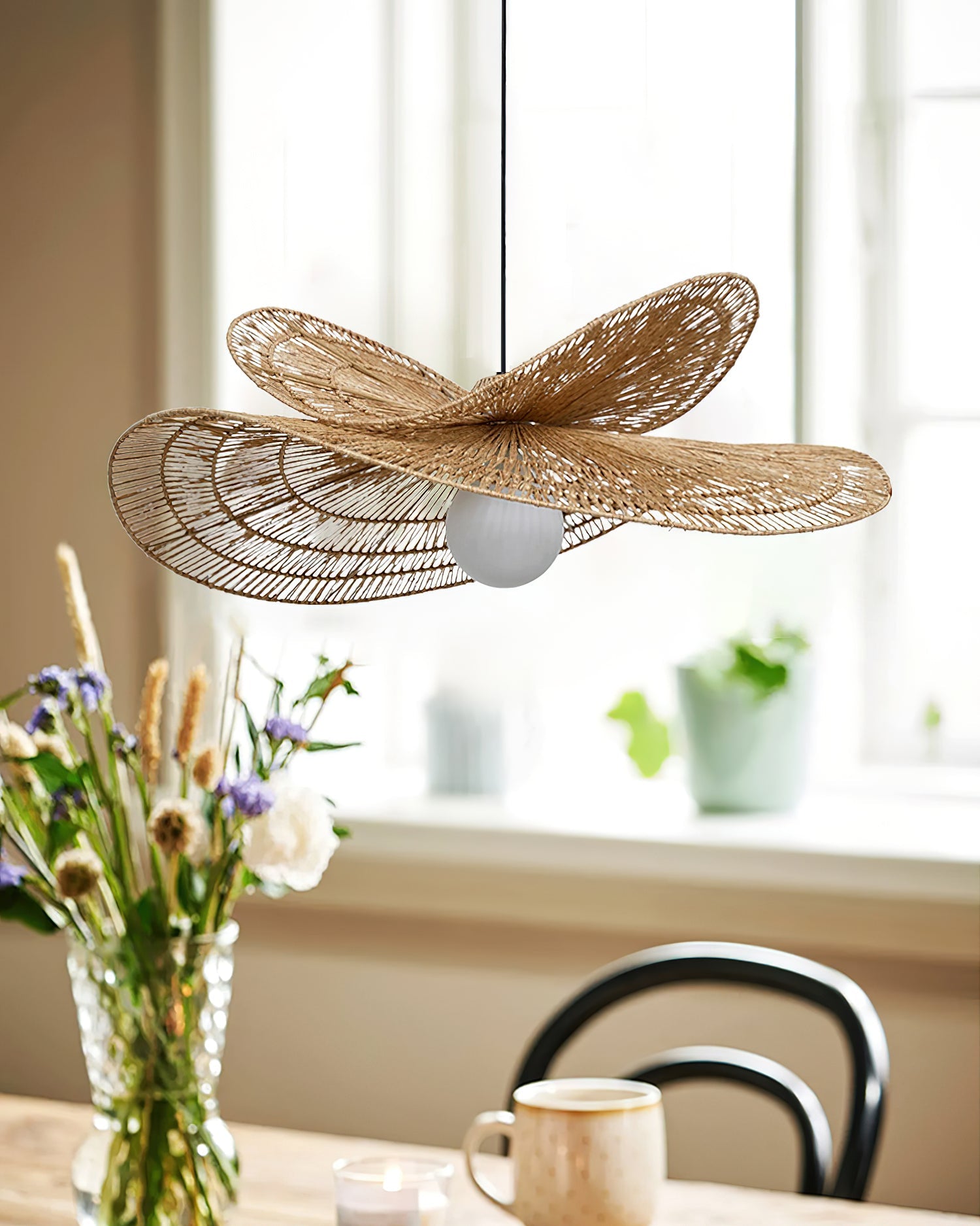 Bukolische Pendant Lamp Rattan Bloom - Letslighting