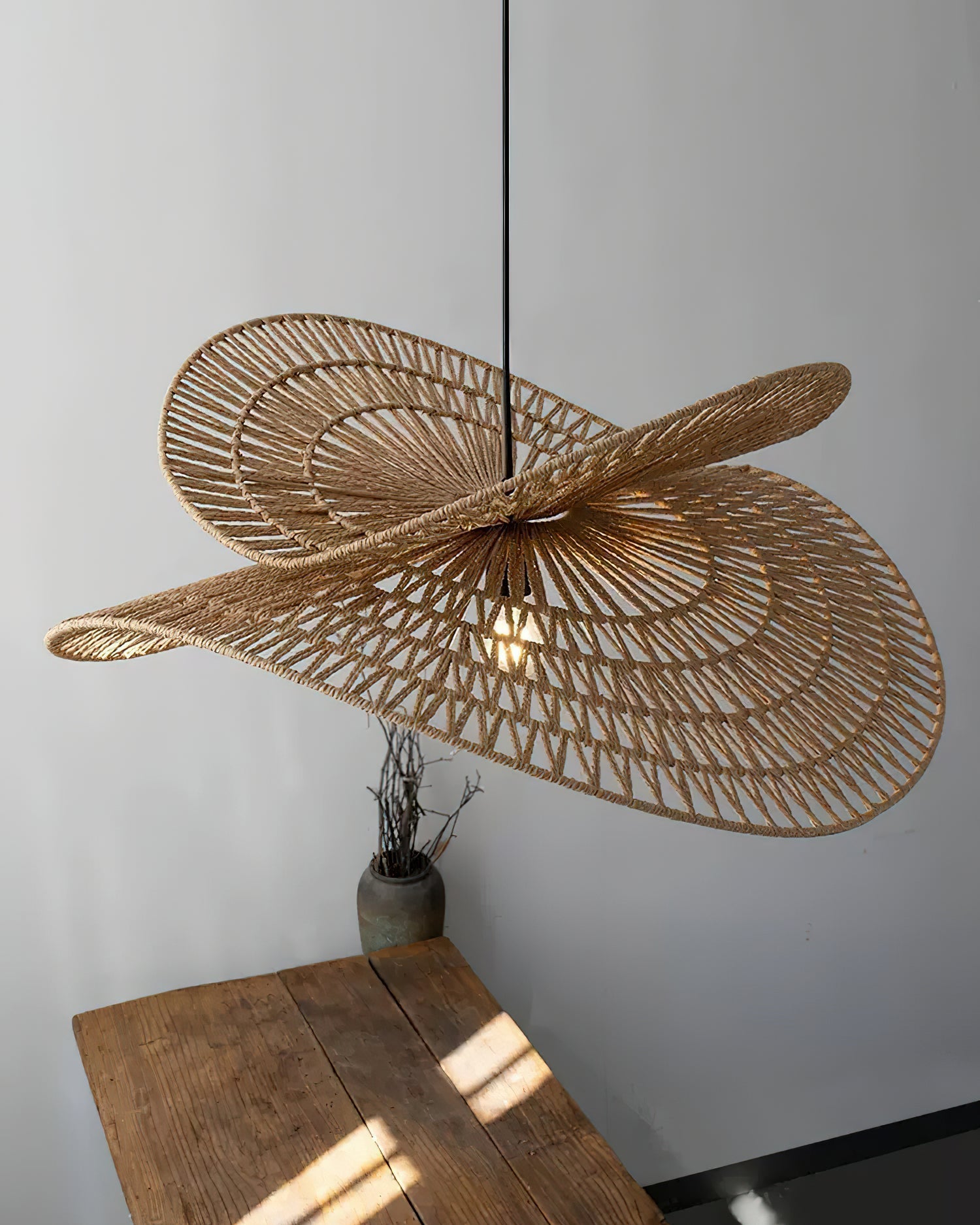 Bukolische Pendant Lamp Rattan Bloom - Letslighting
