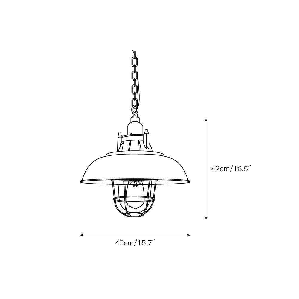 Celest Vintage Industrial Cage Glass Pendant Light - Letslighting