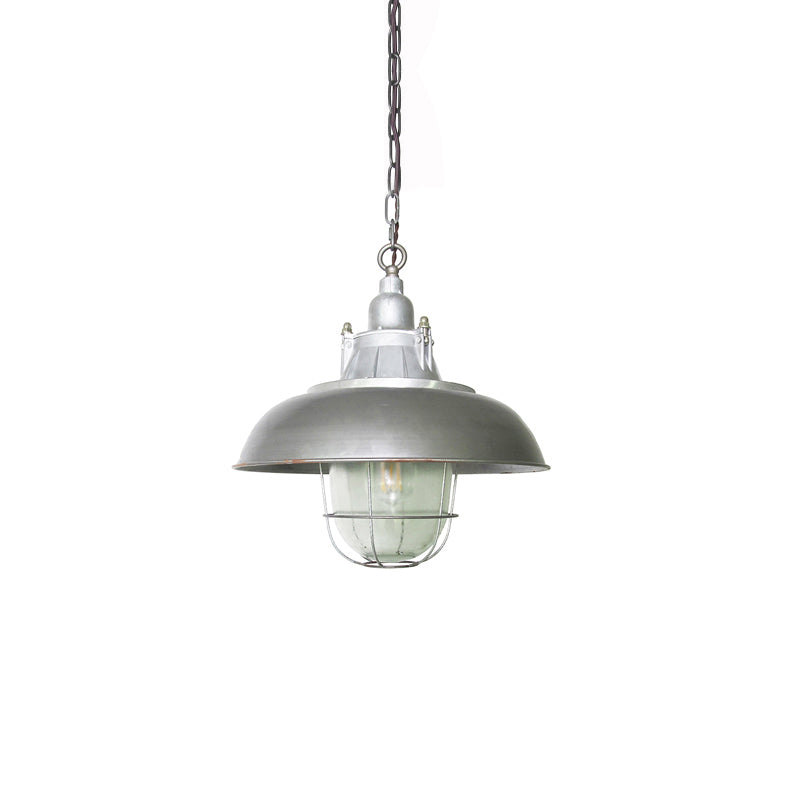 Celest Vintage Industrial Cage Glass Pendant Light - Letslighting