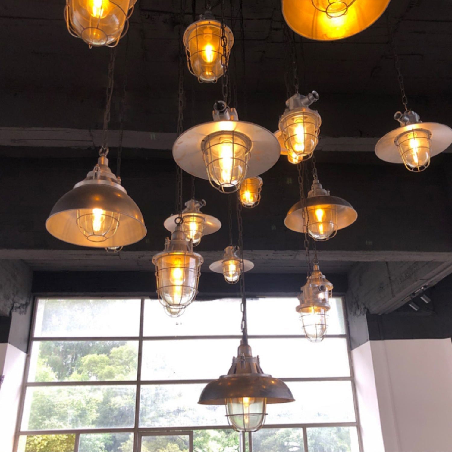 Celest Vintage Industrial Cage Glass Pendant Light - Letslighting