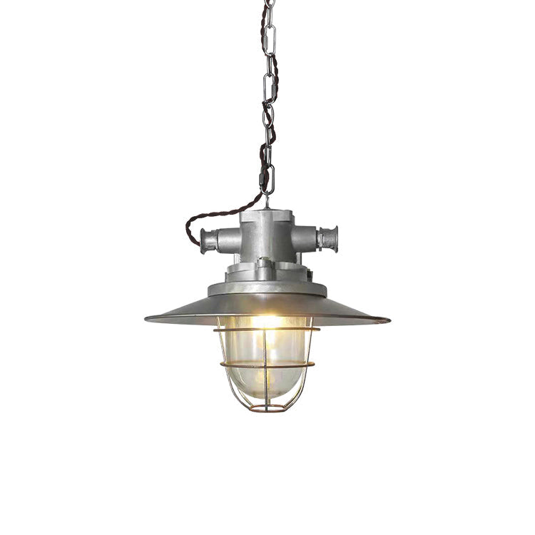 Celest Vintage Industrial Cage Glass Pendant Light - Letslighting