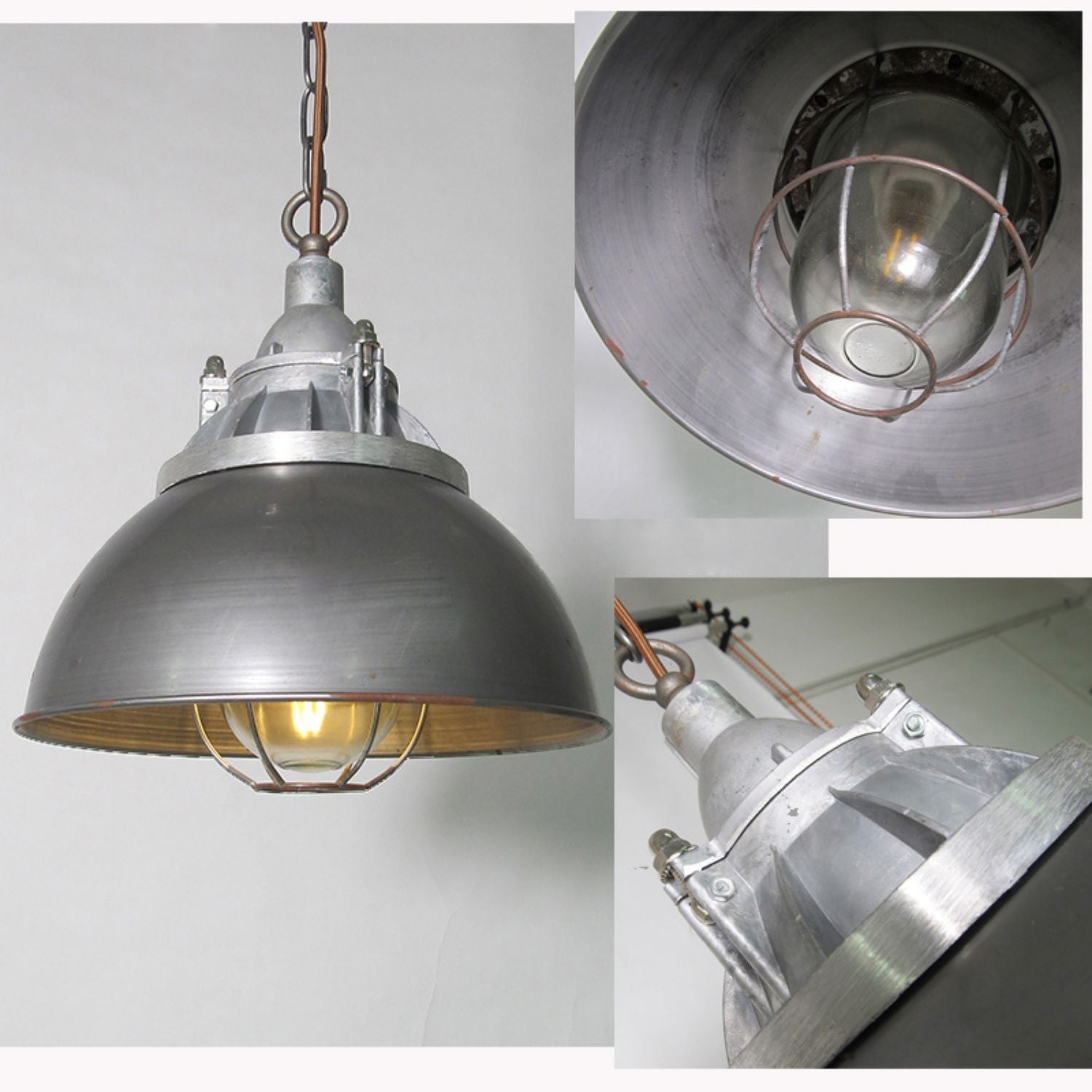 Celest Vintage Industrial Cage Glass Pendant Light - Letslighting