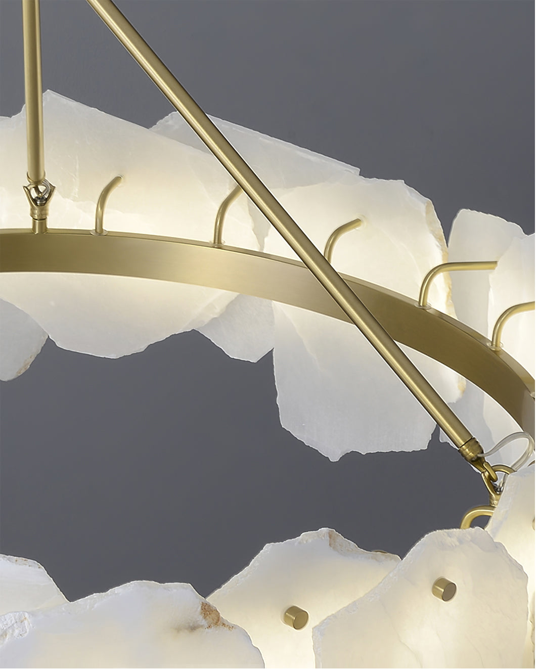 Burton Chandelier Alabaster Layered Halo - Letslighting