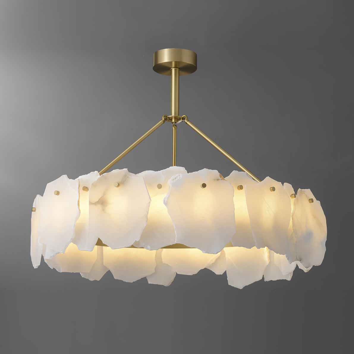 Burton Chandelier Alabaster Layered Halo - Letslighting