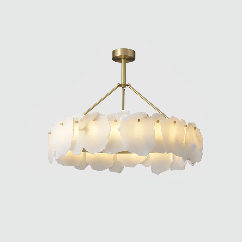 Burton Chandelier Alabaster Layered Halo - Letslighting