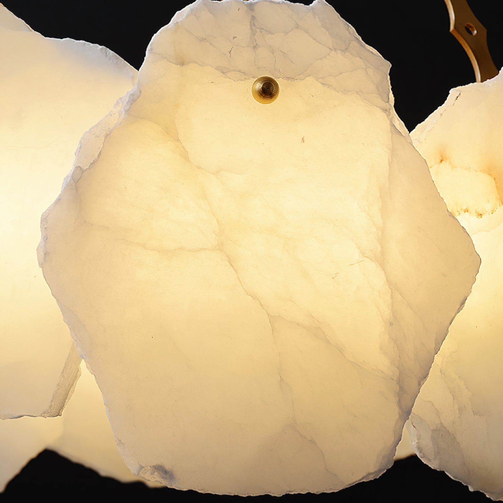 Alora Postmodern Luxury Round Brass Marble Chandelier - Letslighting