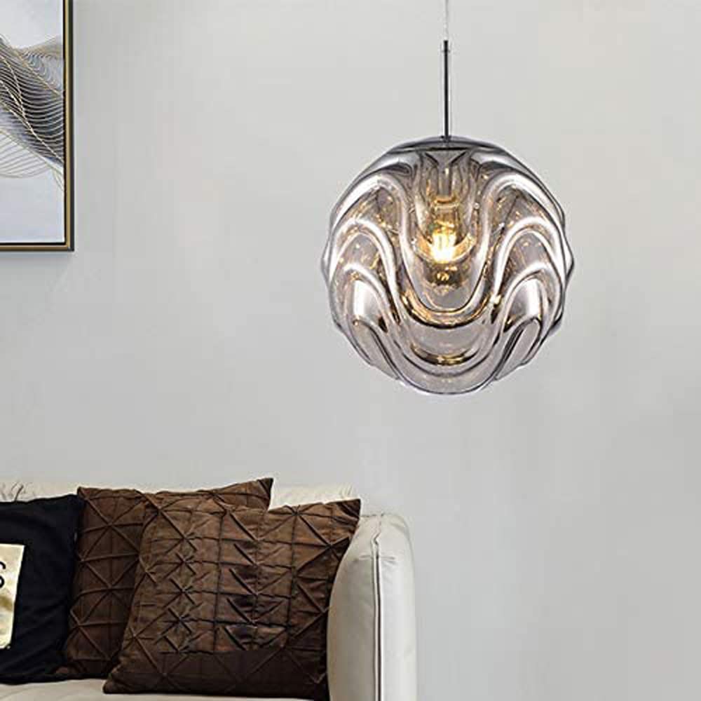 Valentina Modern Sphere Pendant Light Glass Gold/Black Dining Room