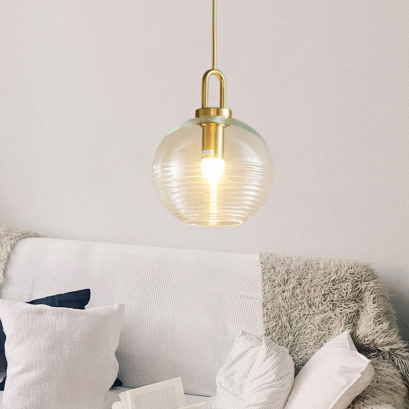 Arisha Modern Ribbed Clear Glass Pendant Light - Letslighting