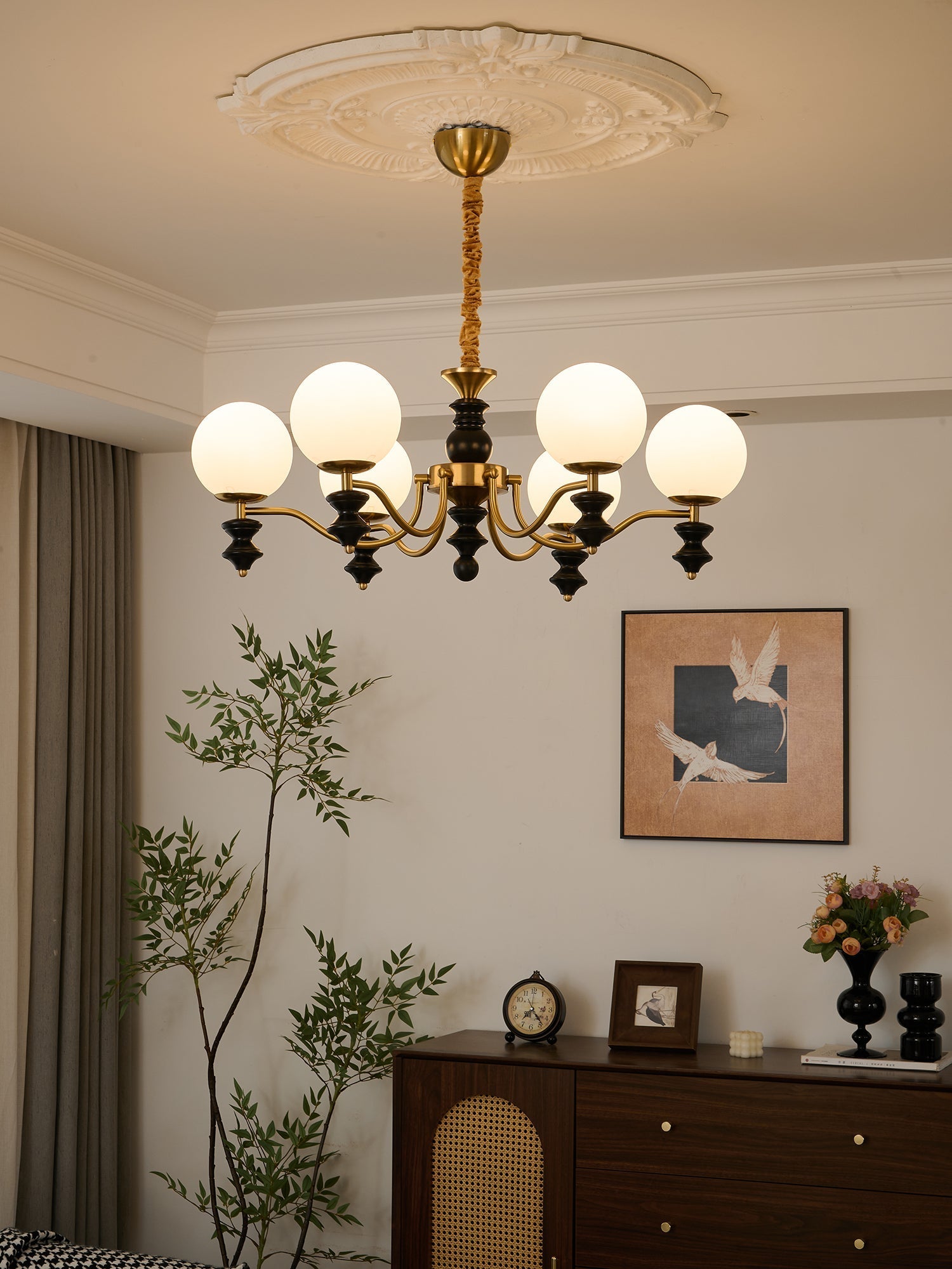 Ordore Traditional Elegance Vintage Wood Chandelier - Letslighting