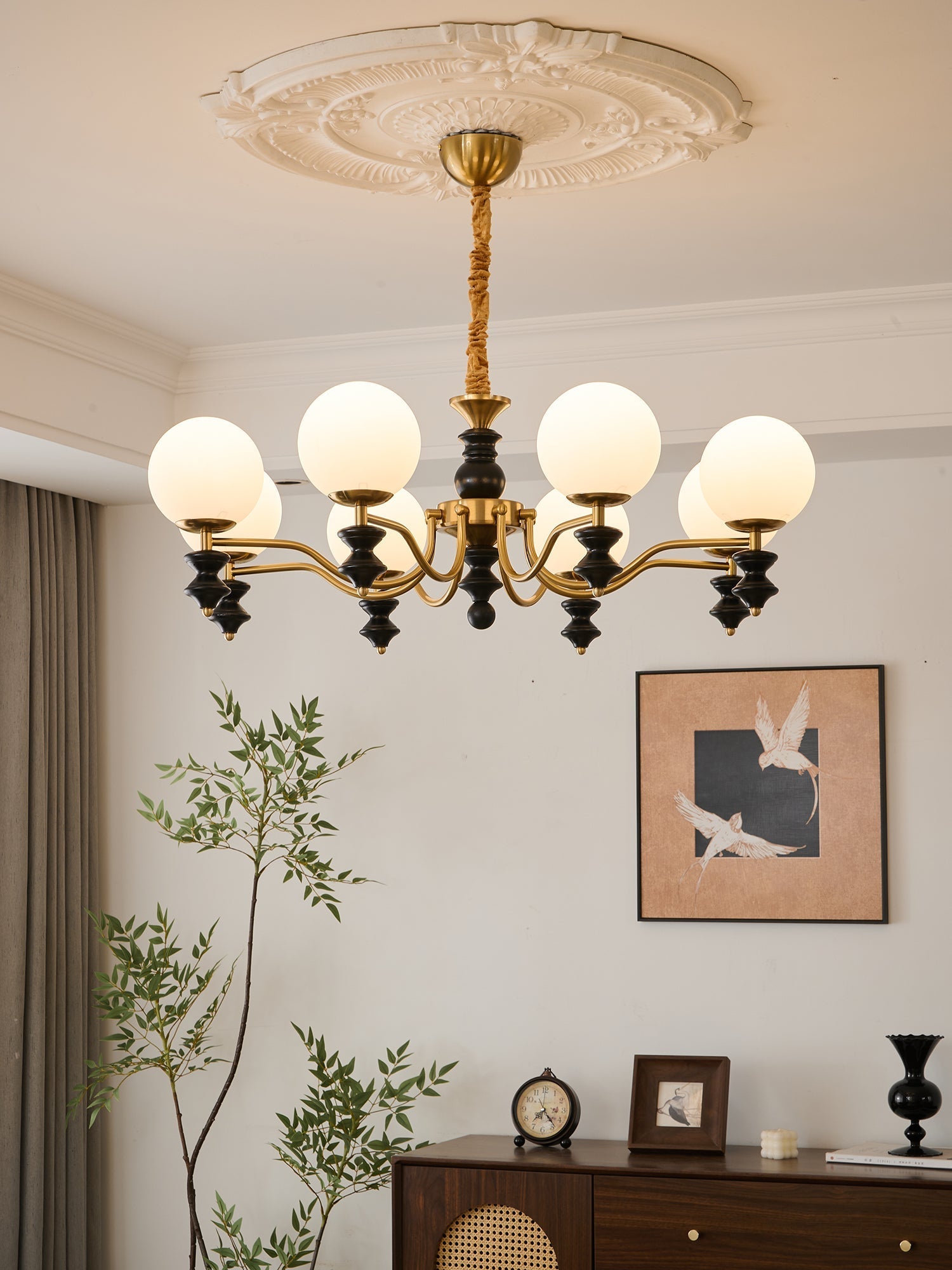 Ordore Traditional Elegance Vintage Wood Chandelier - Letslighting