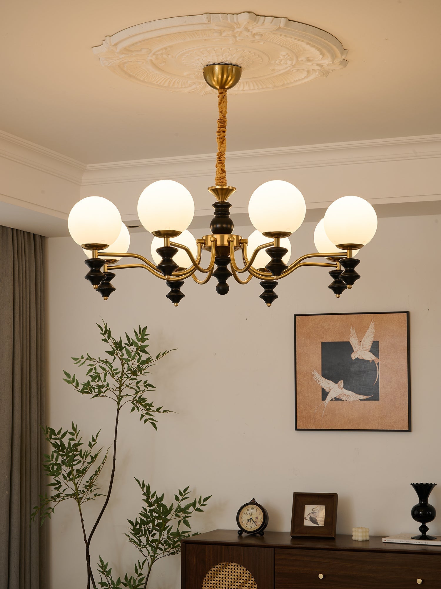 Ordore Traditional Elegance Vintage Wood Chandelier - Letslighting