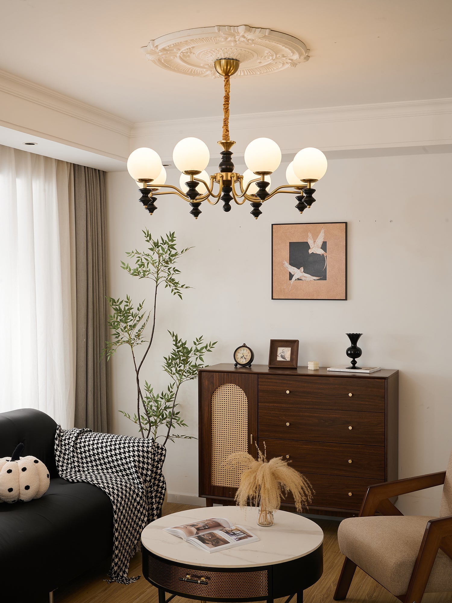 Ordore Traditional Elegance Vintage Wood Chandelier - Letslighting