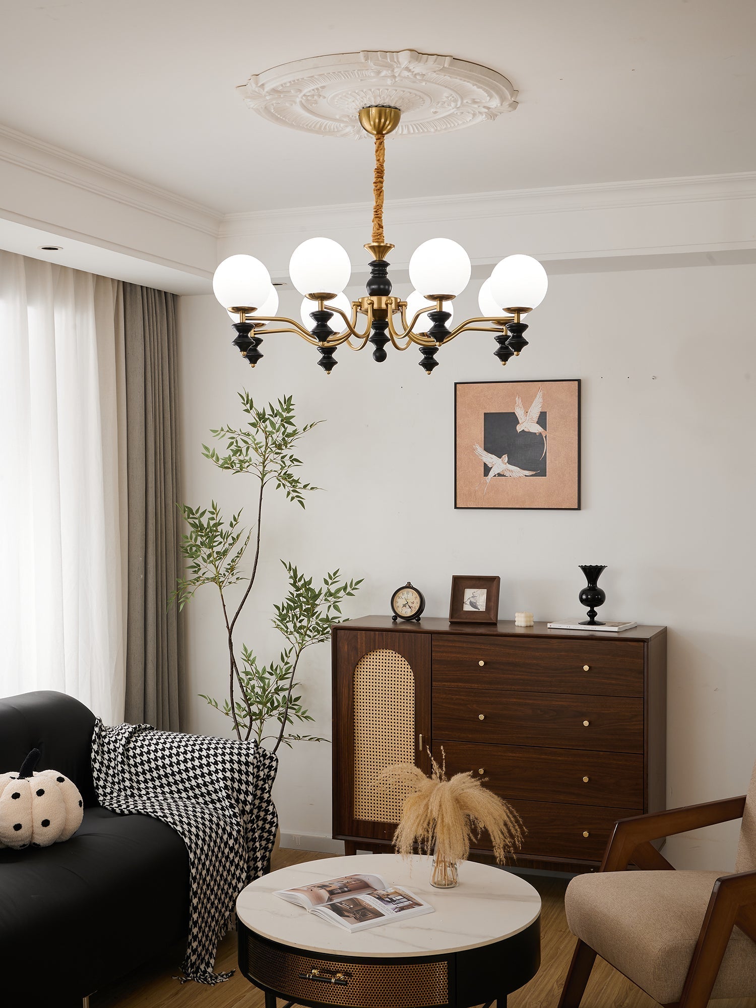 Ordore Traditional Elegance Vintage Wood Chandelier - Letslighting