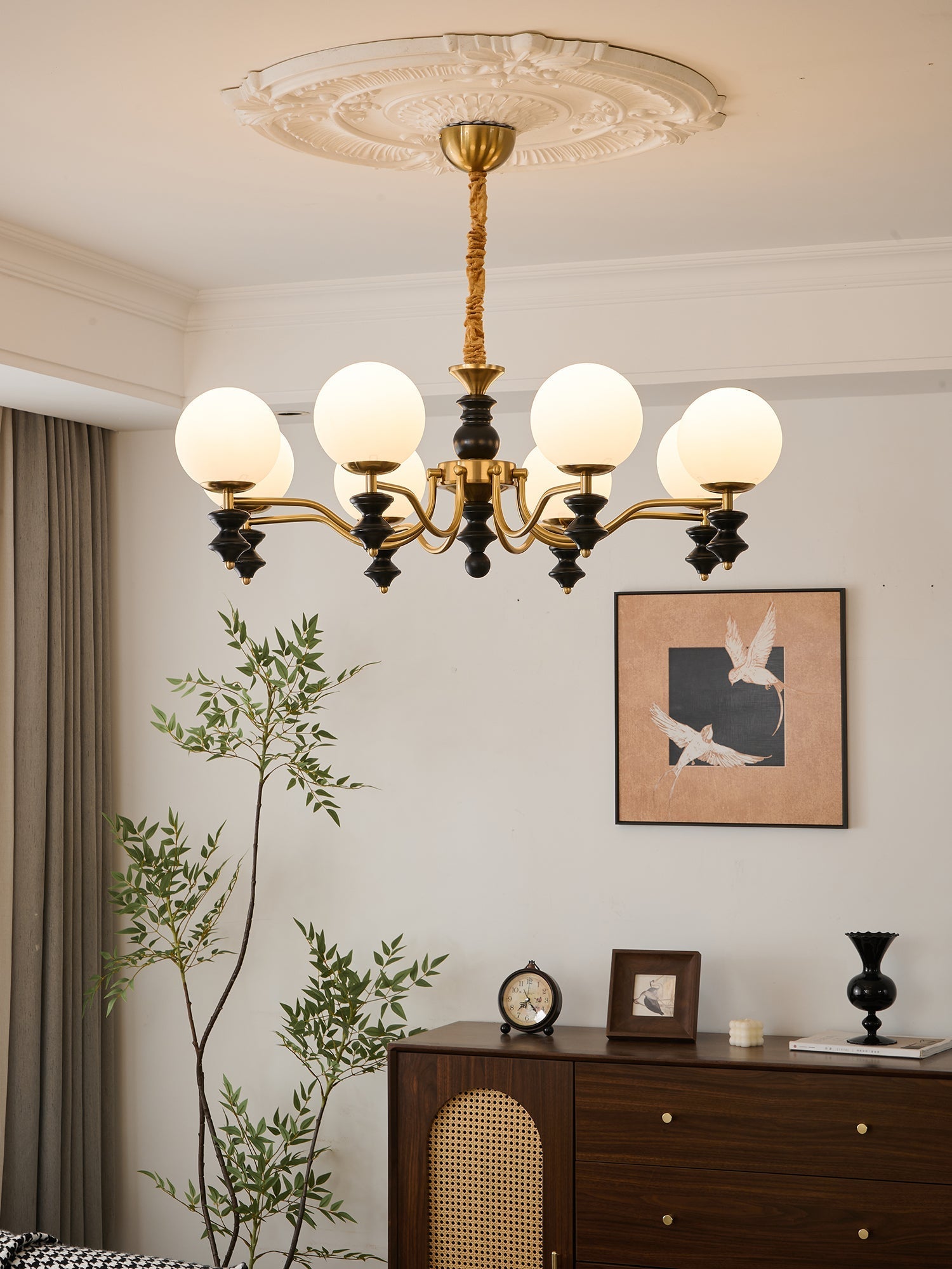 Ordore Traditional Elegance Vintage Wood Chandelier - Letslighting