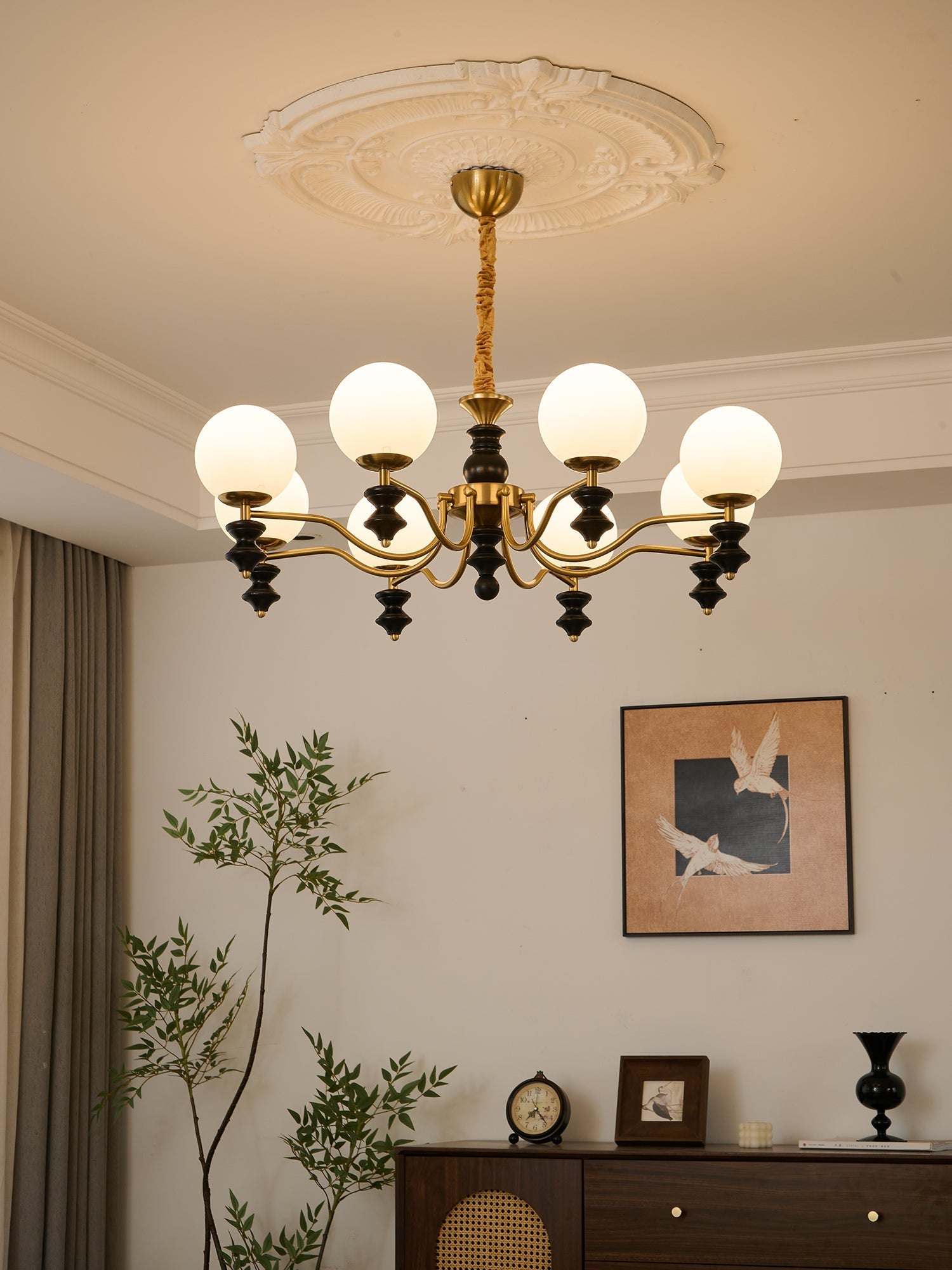 Ordore Traditional Elegance Vintage Wood Chandelier - Letslighting