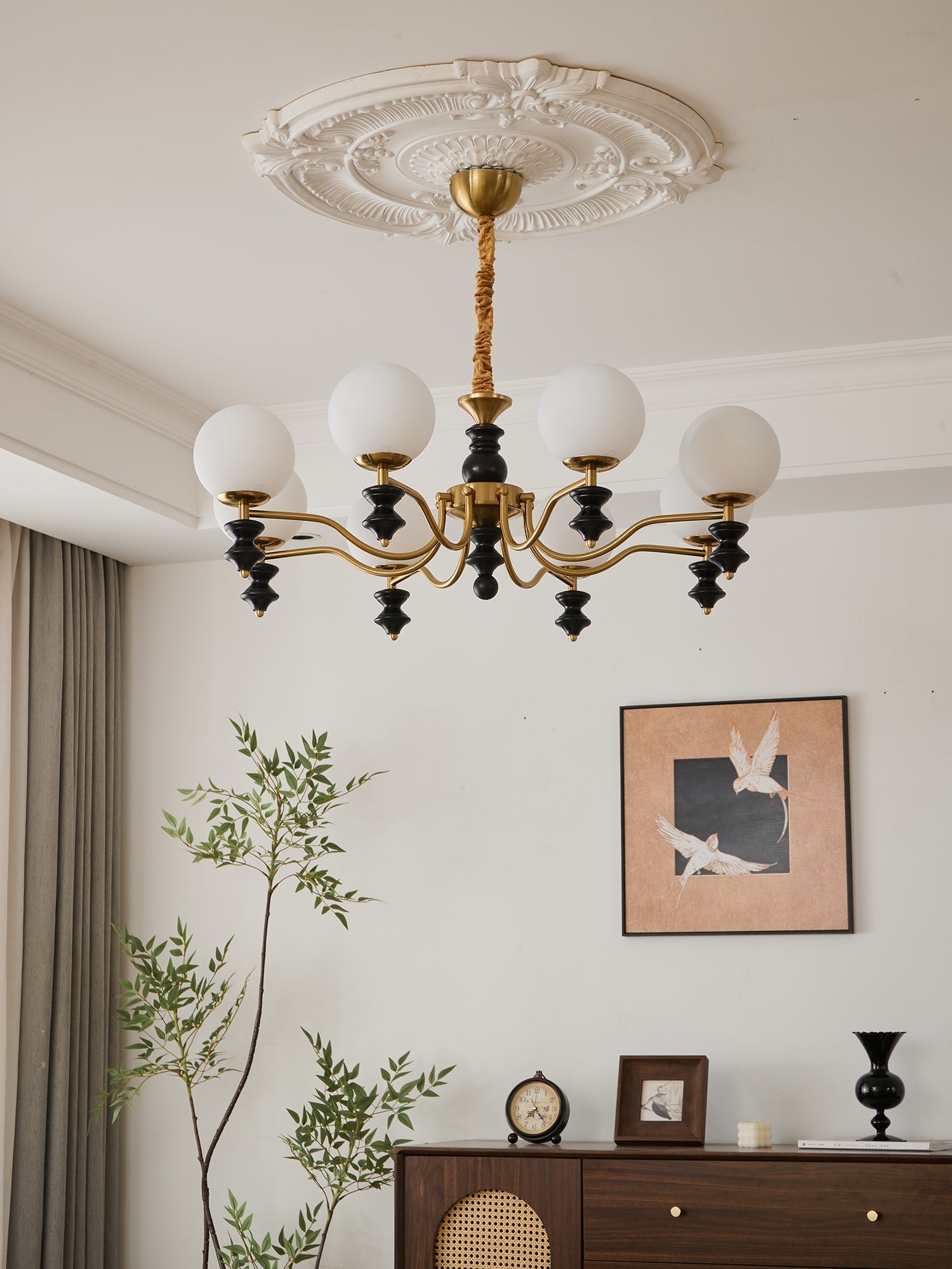 Ordore Traditional Elegance Vintage Wood Chandelier - Letslighting