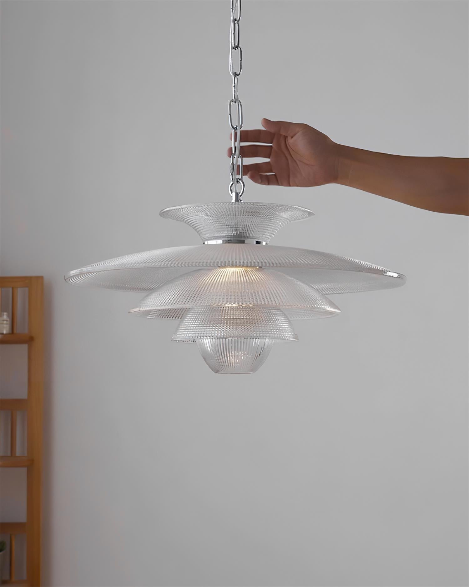 Cadenza Pendant Lamp Ripple Glass Layers - Letslighting