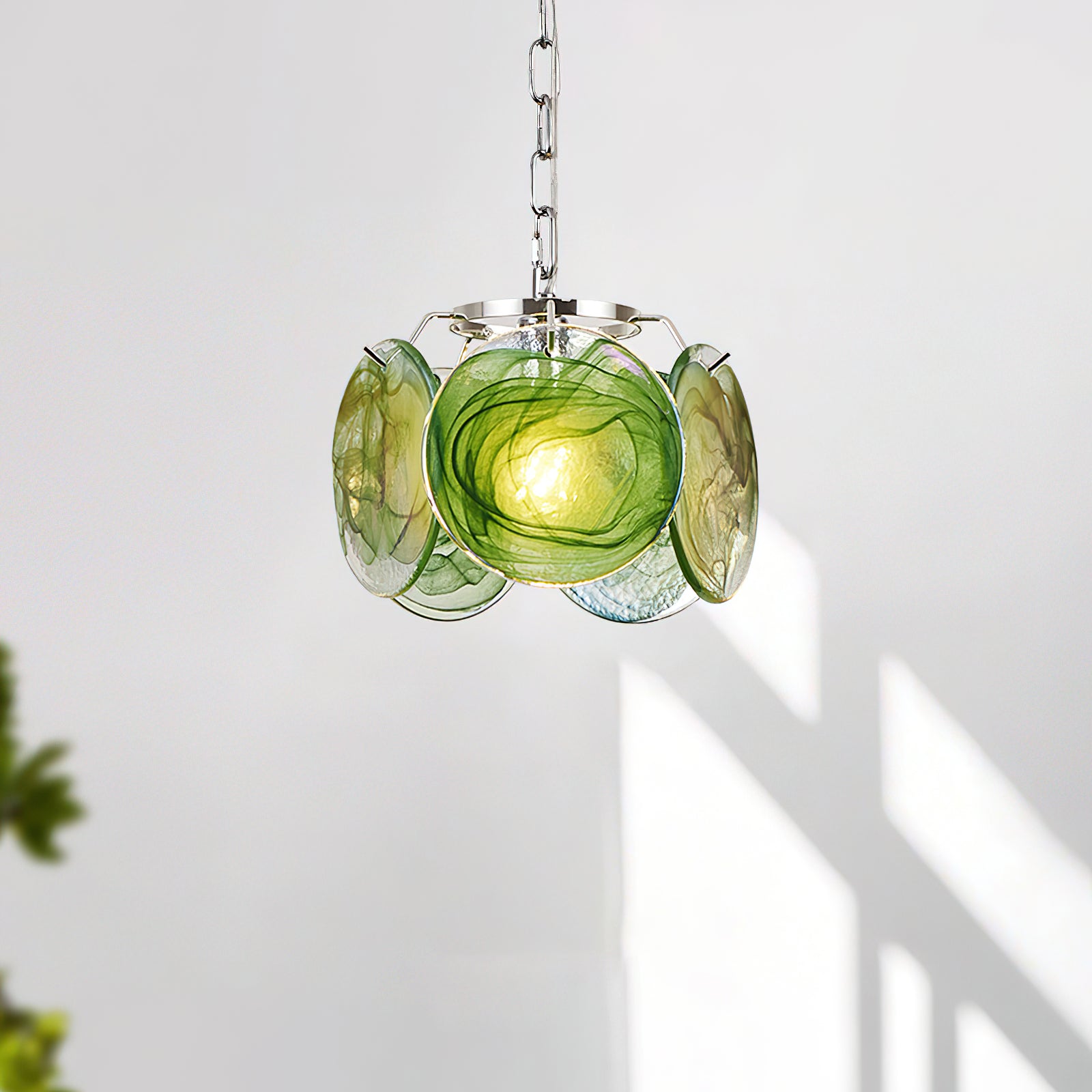 Caelina Pendant Lamp Swirling Glass Discs - Letslighting
